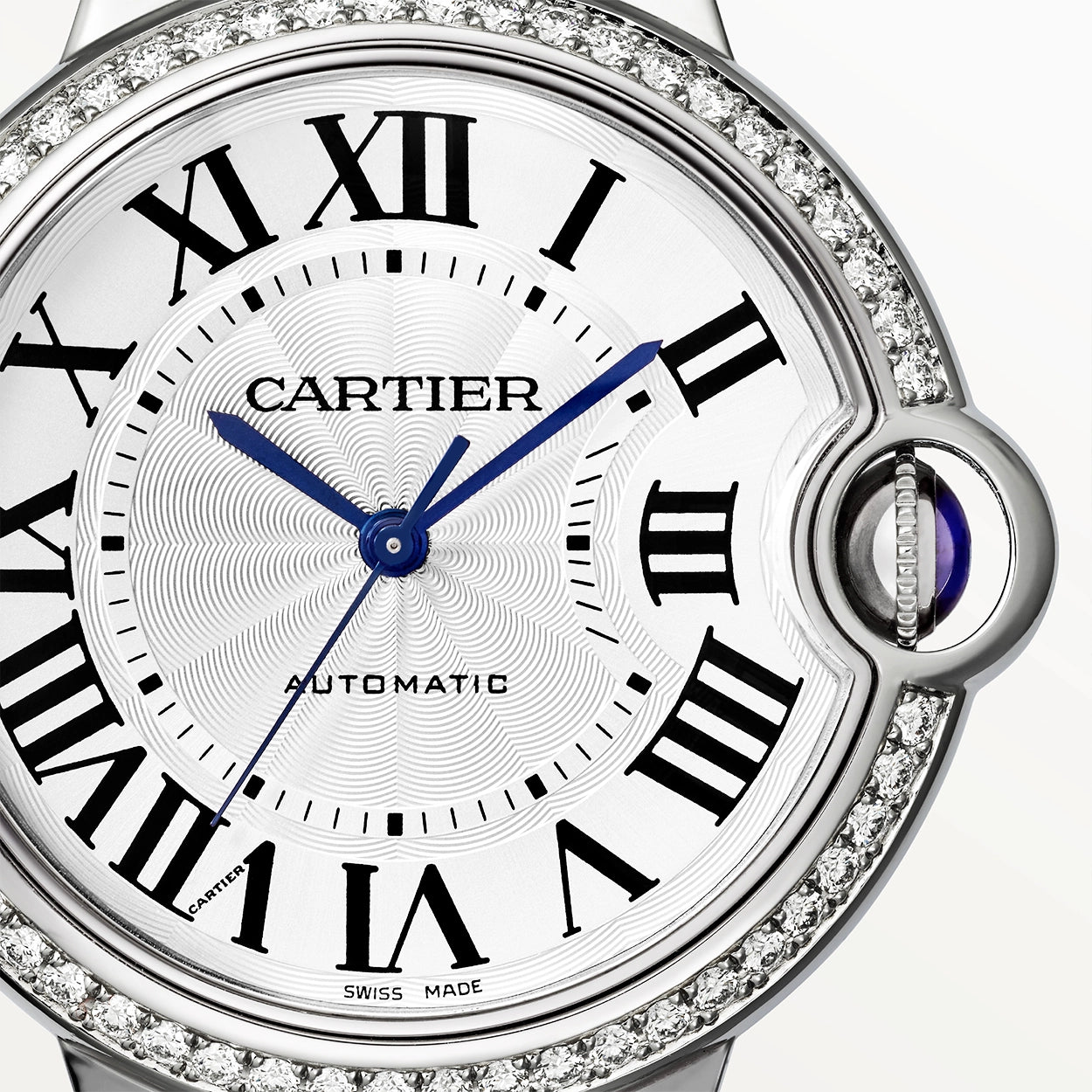 Cartier Ballon Bleu de Cartier 36mm Steel Diamond Set Bezel Watch - Berry's Jewellers