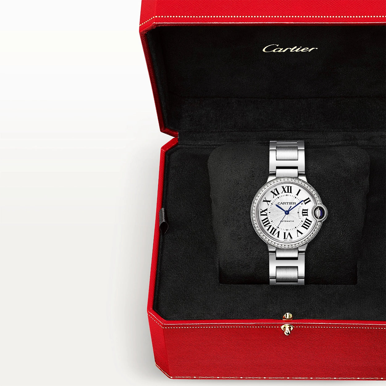 Cartier Ballon Bleu de Cartier 36mm Steel Diamond Set Bezel Watch - Berry's Jewellers