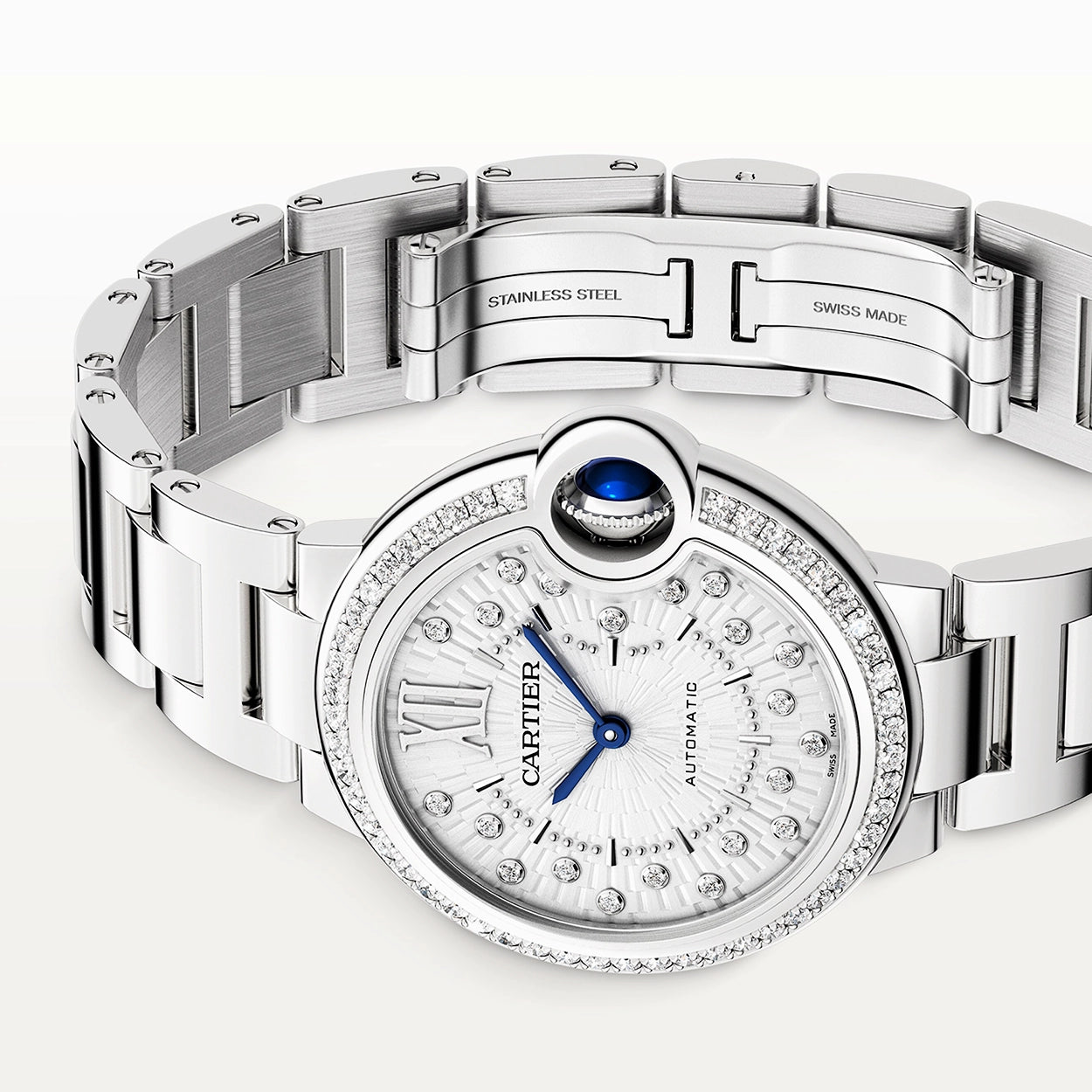 Cartier Ballon Bleu de Cartier 33mm Diamond Dial & Bezel Watch - Berry's Jewellers