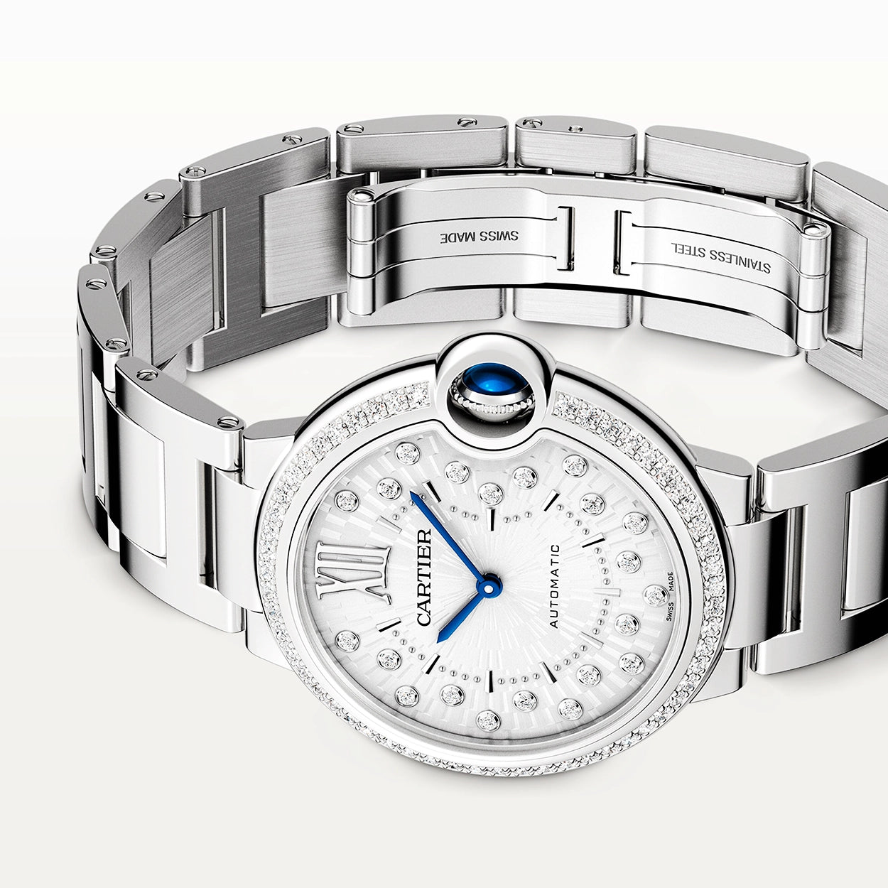 Cartier Ballon Bleu de Cartier 36mm Diamond Dial & Bezel Watch - Berry's Jewellers