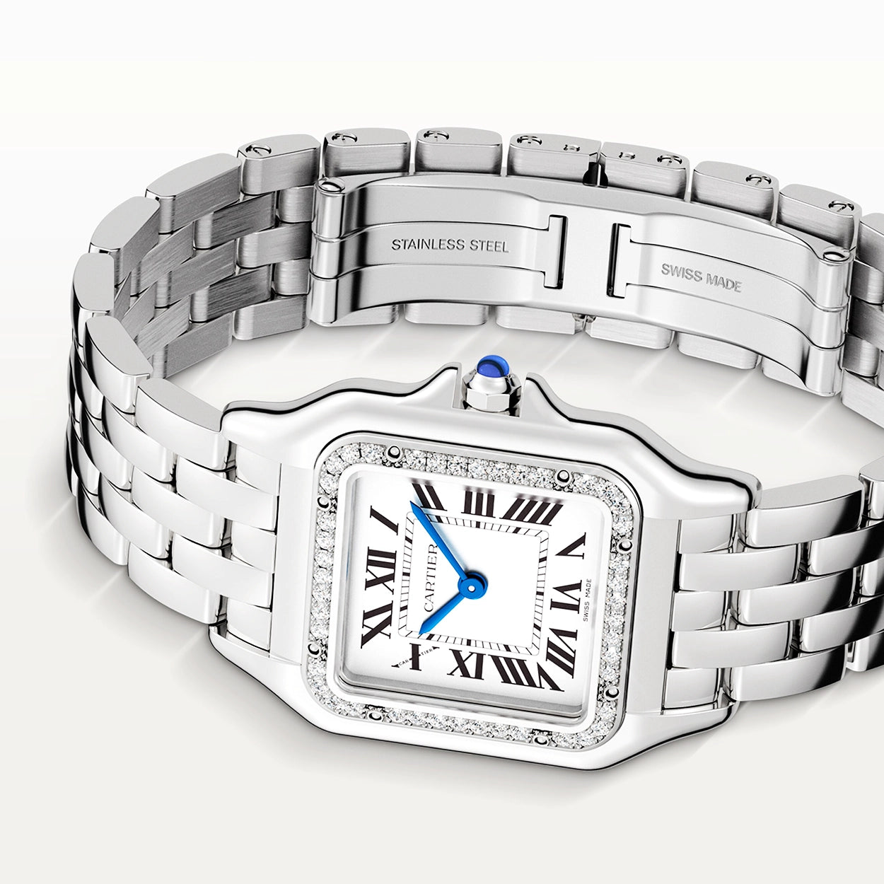 Cartier Panthère de Cartier Medium Steel Diamond Bezel Watch - Berry's Jewellers