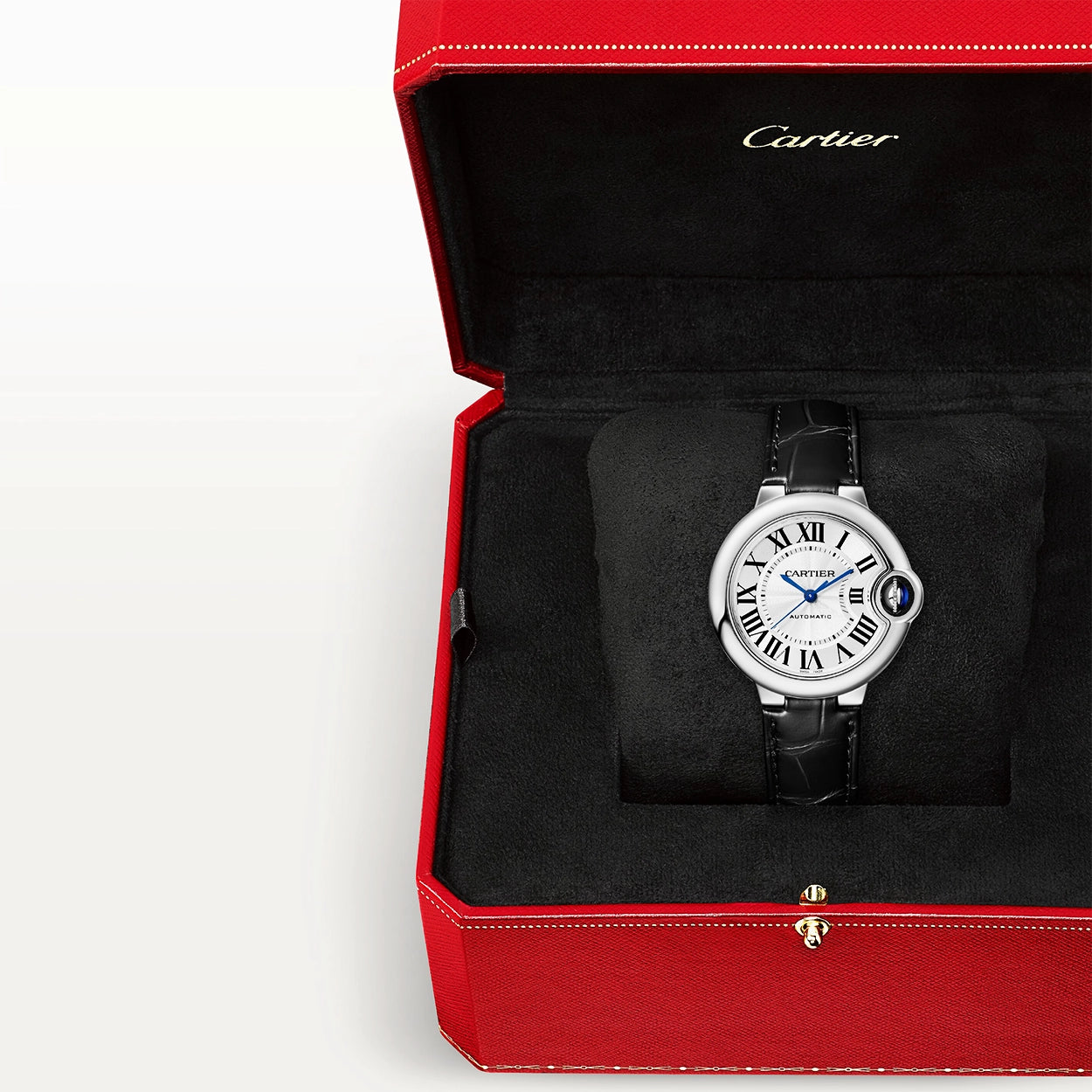 Cartier Ballon Bleu de Cartier 33mm Silver Dial Automatic Strap Watch - Berry's Jewellers