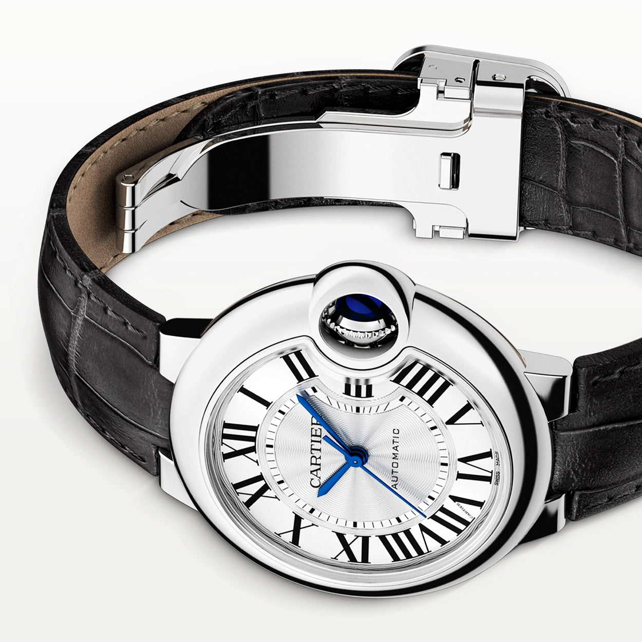 Cartier Ballon Bleu de Cartier 33mm Silver Dial Automatic Strap Watch - Berry's Jewellers