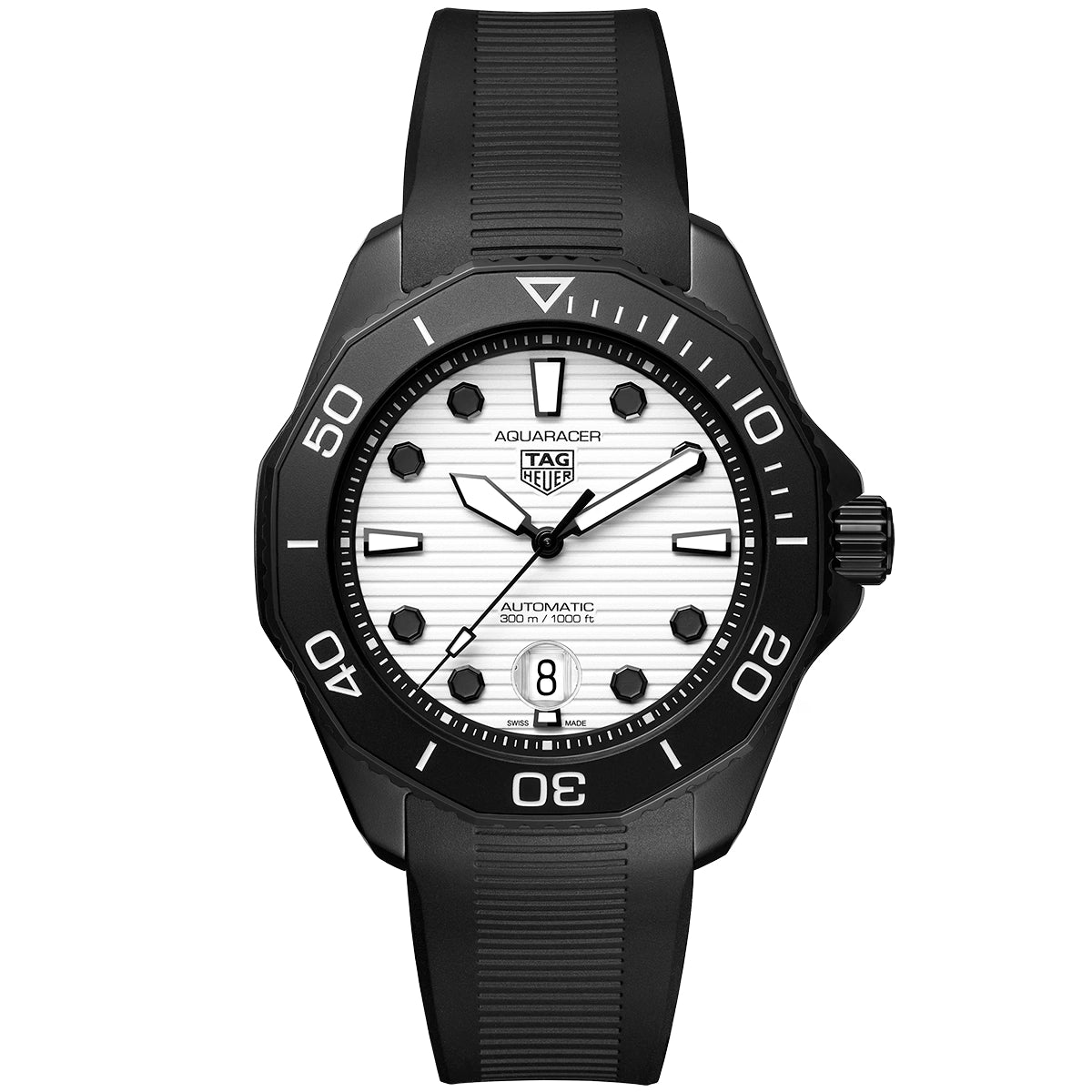 Aquaracer Nightdiver 43mm Ceramic Bezel Mens Automatic Strap Watch