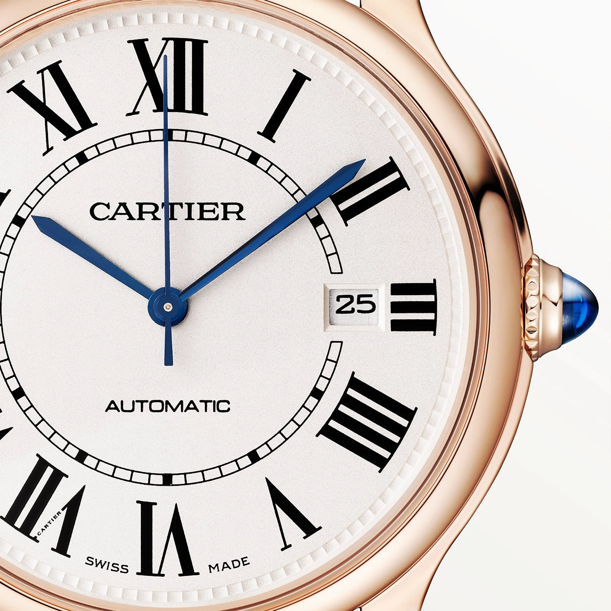 Cartier Ronde Louis Cartier 40mm 18ct Rose Gold Mens Strap Watch - Berry's Jewellers