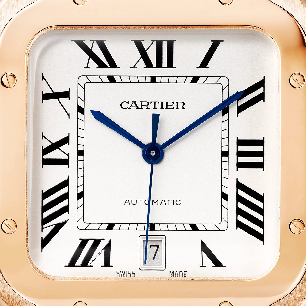 Cartier Santos de Cartier Large Automatic 18ct Rose Gold Bracelet Watch - Berry's Jewellers