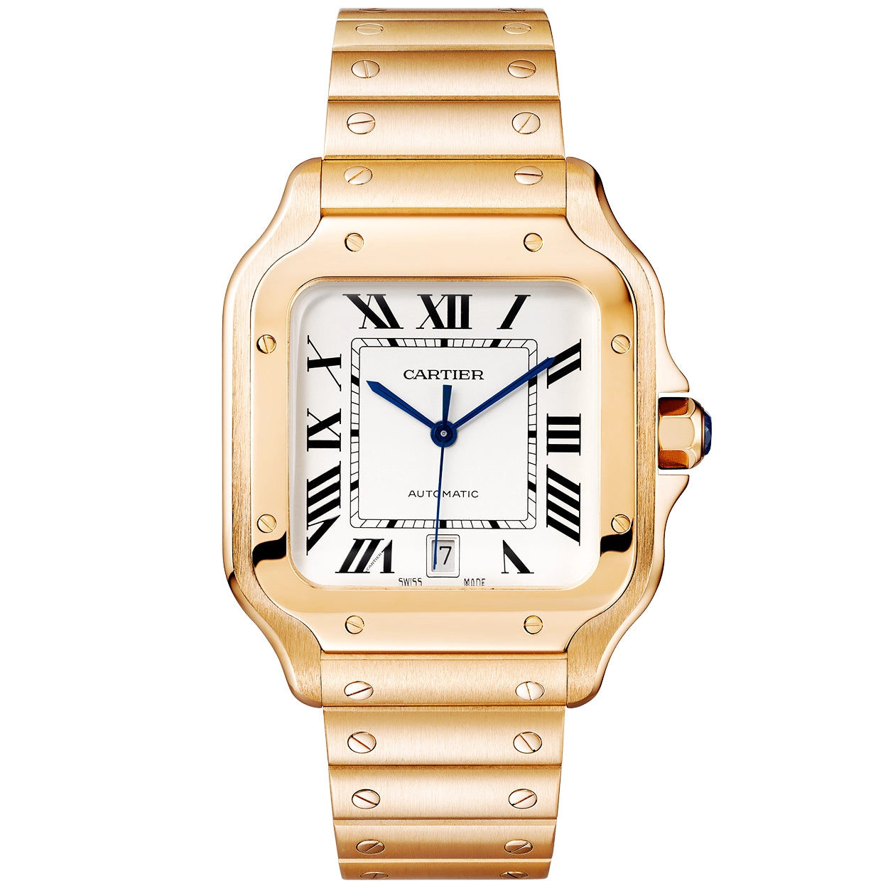 Cartier Santos de Cartier Large Automatic 18ct Rose Gold Bracelet Watch - Berry's Jewellers