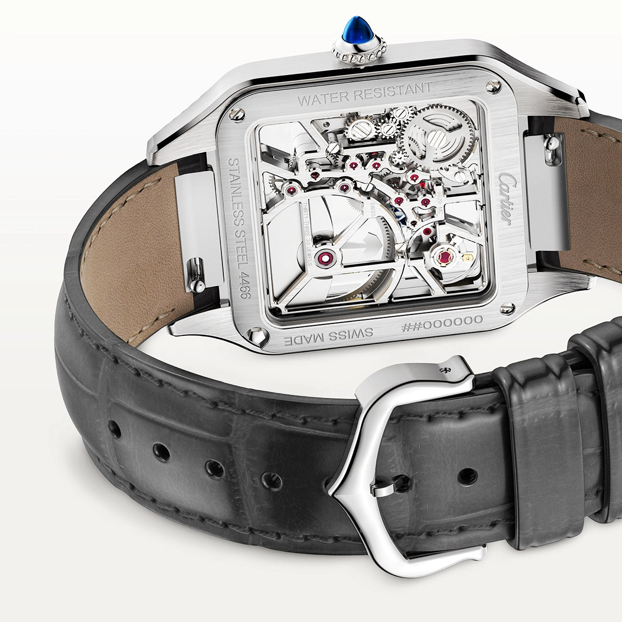 Cartier Santos-Dumont Large Steel Skeleton Dial Automatic Strap Watch - Berry's Jewellers