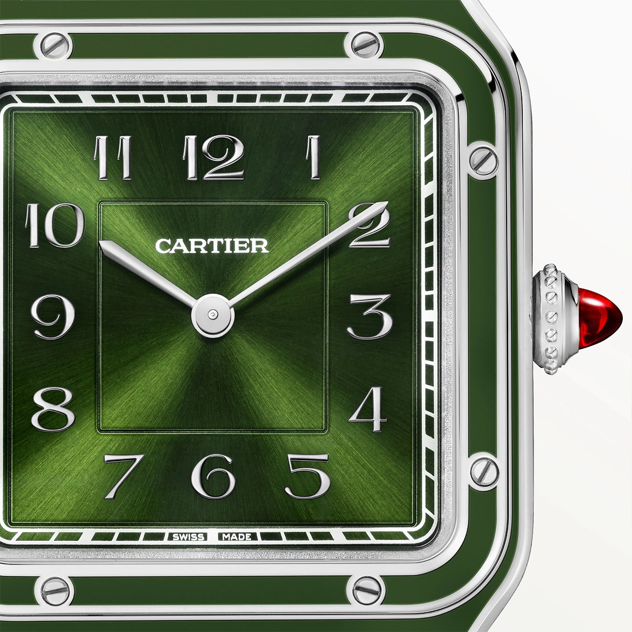 Santos-Dumont Large Platinum Green Lacquer Limited Edition Watch