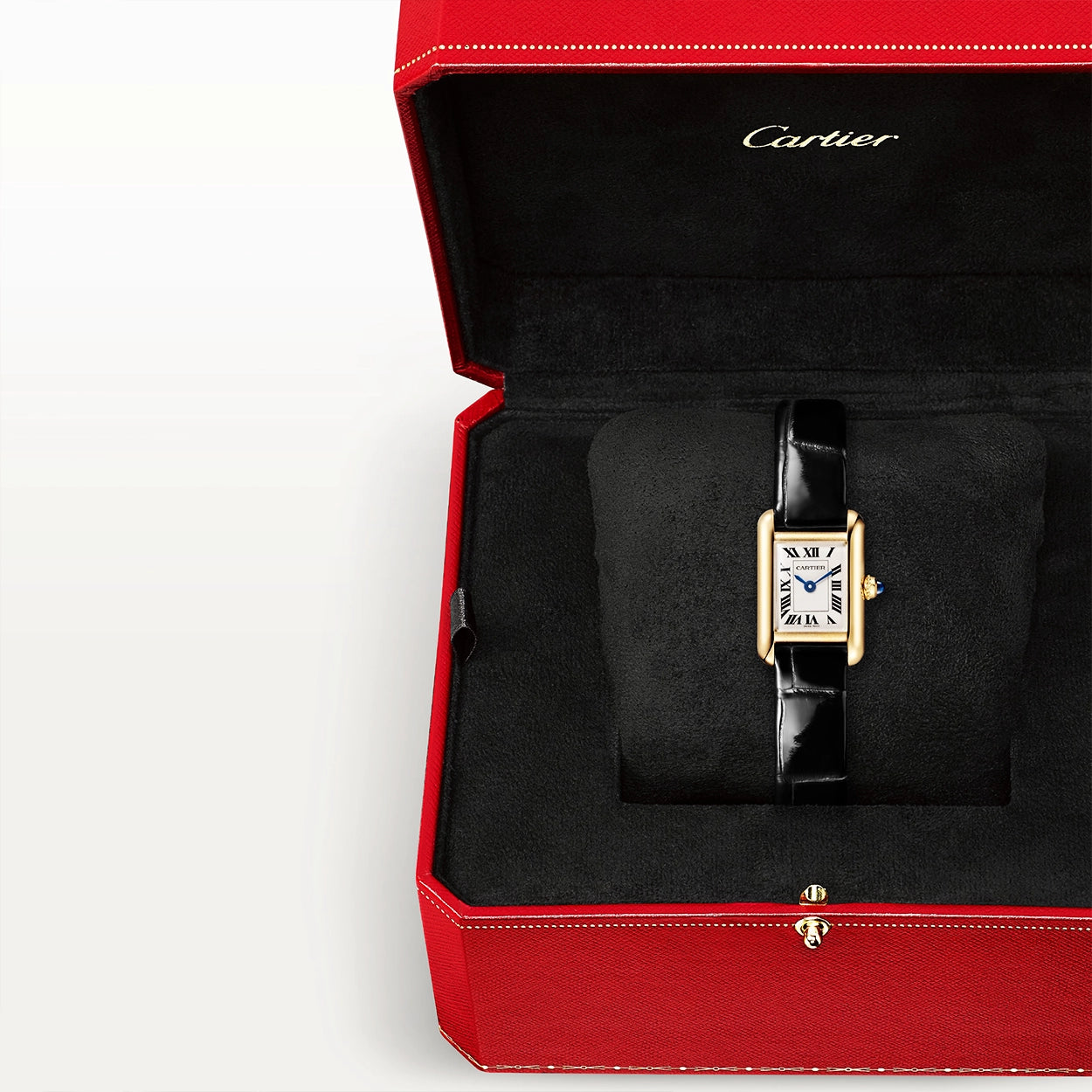 Cartier Tank Louis Cartier 18ct Yellow Gold Mini Model Leather Strap Watch - Berry's Jewellers