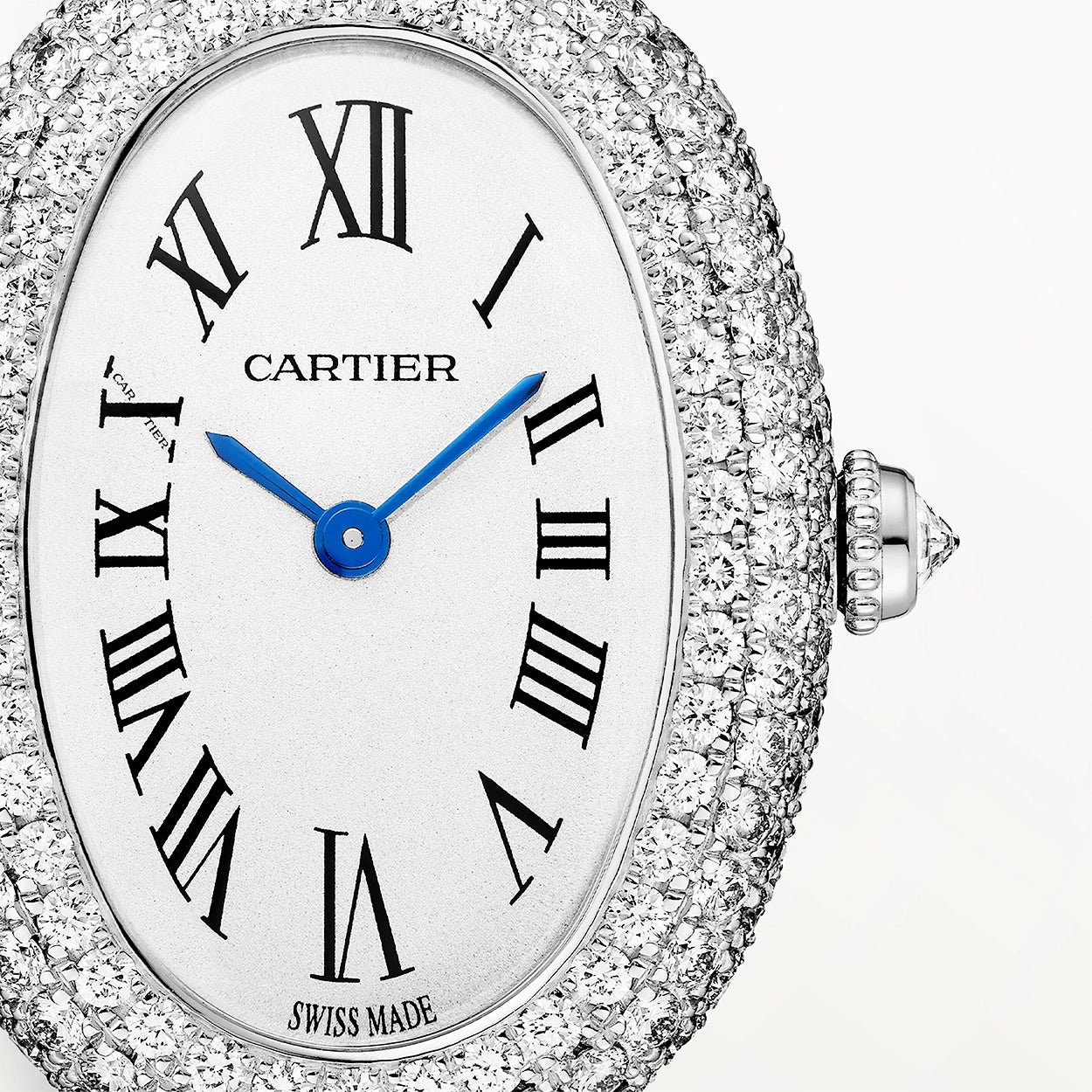 Cartier Baignoire Small 18ct White Gold Diamond Bezel Ladies Bracelet Watch - Berry's Jewellers