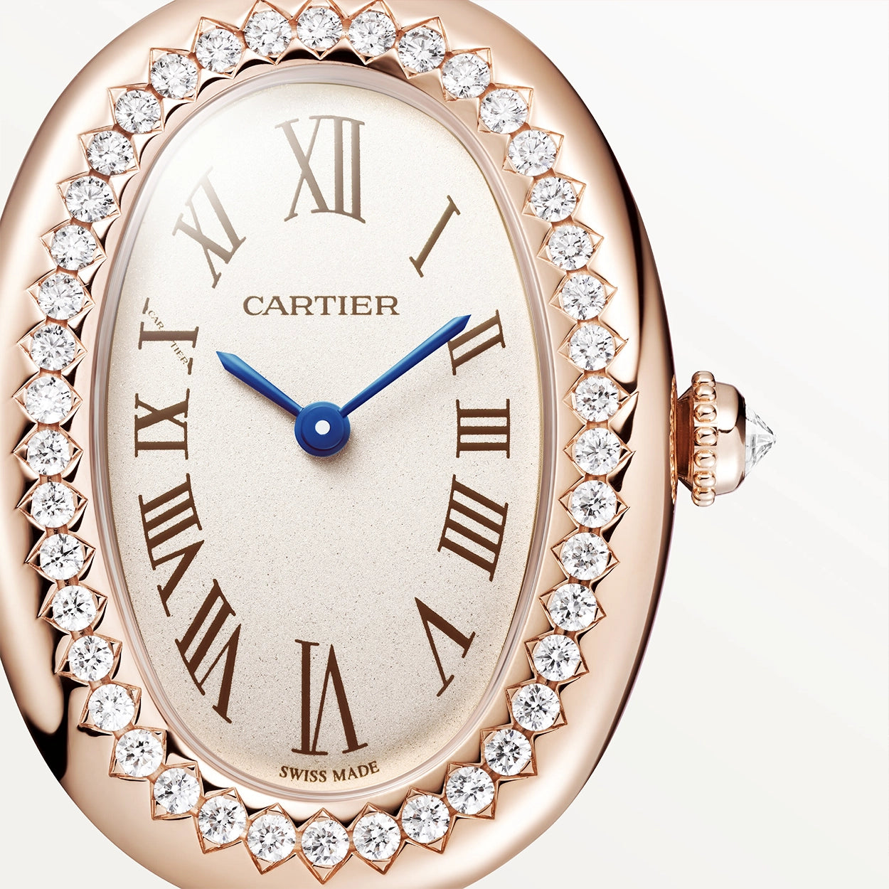 Cartier Baignoire Small Size 17 Diamond Set 18ct Rose Gold Bangle Watch - Berry's Jewellers