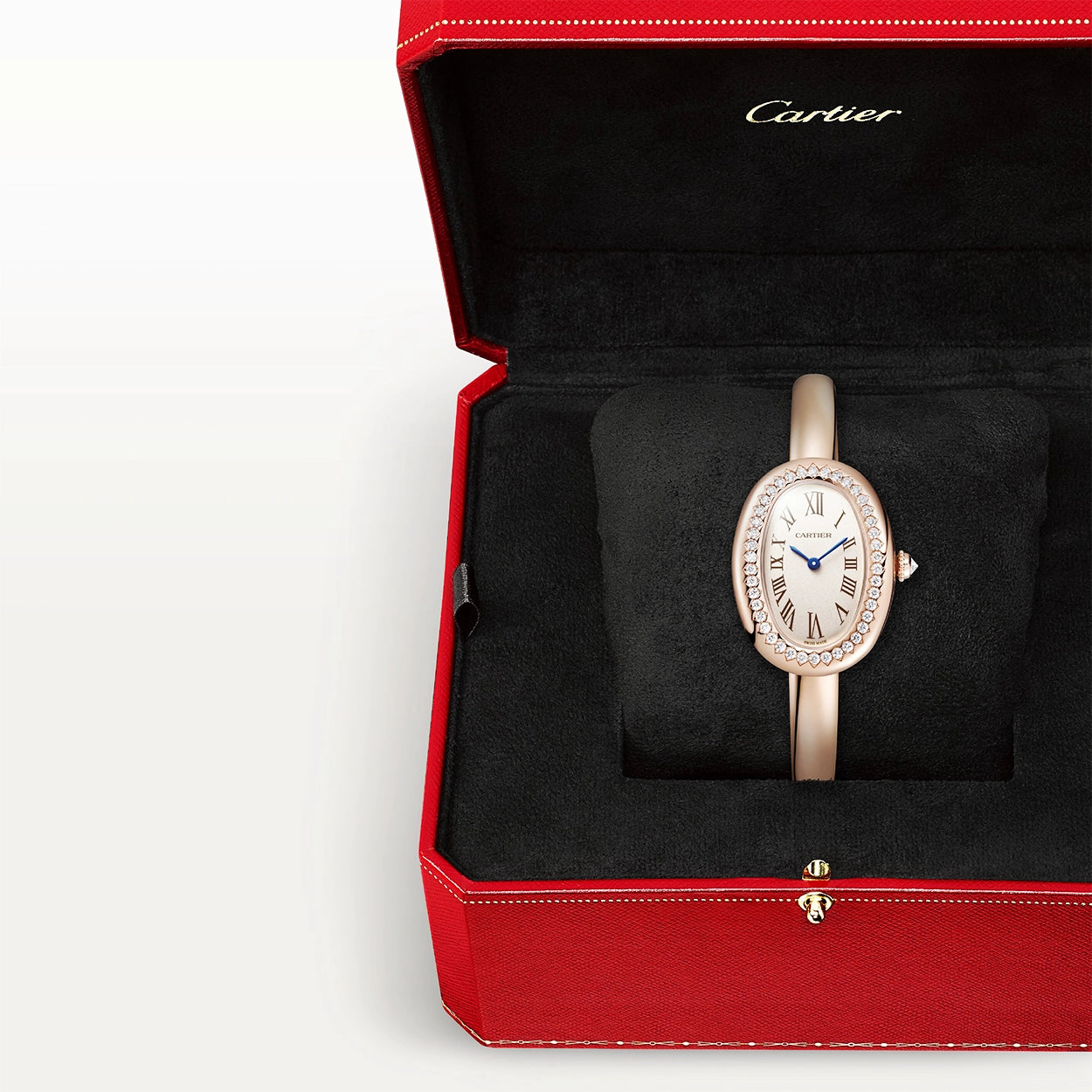 Cartier Baignoire Small Size 17 Diamond Set 18ct Rose Gold Bangle Watch - Berry's Jewellers