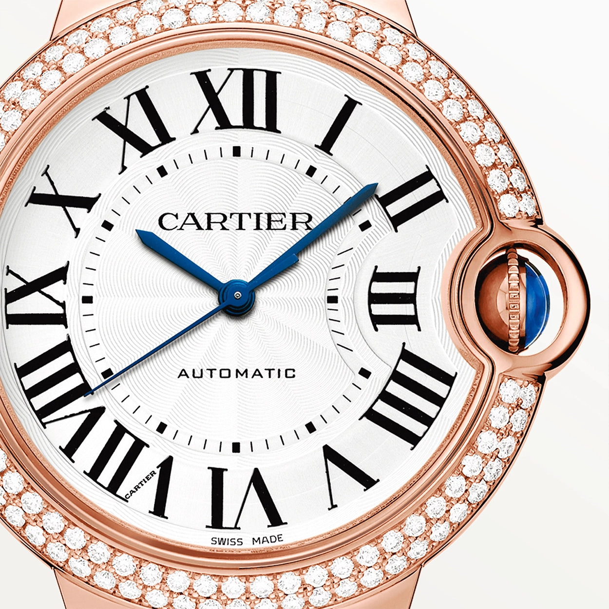 Cartier Ballon Bleu de Cartier 36mm 18ct Rose Gold Diamond Bezel Watch - Berry's Jewellers