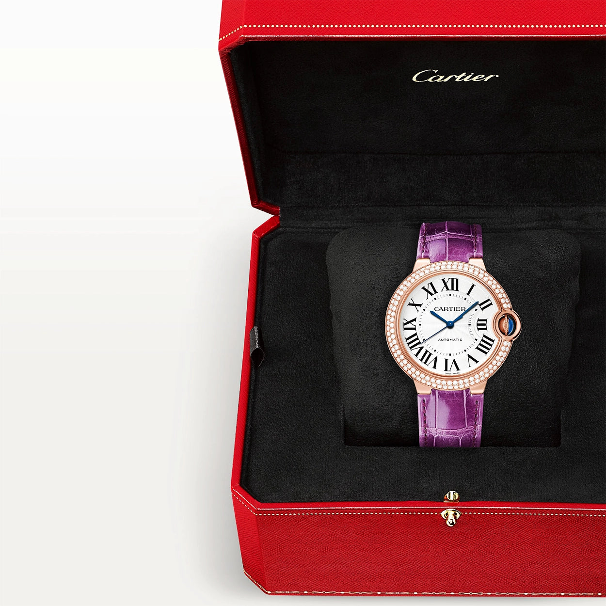 Cartier Ballon Bleu de Cartier 36mm 18ct Rose Gold Diamond Bezel Watch - Berry's Jewellers