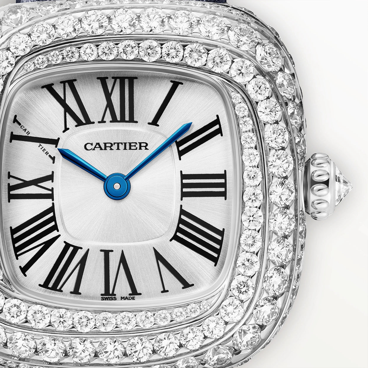 Cartier Coussin de Cartier Small 18ct White Gold Diamond Set Watch - Berry's Jewellers