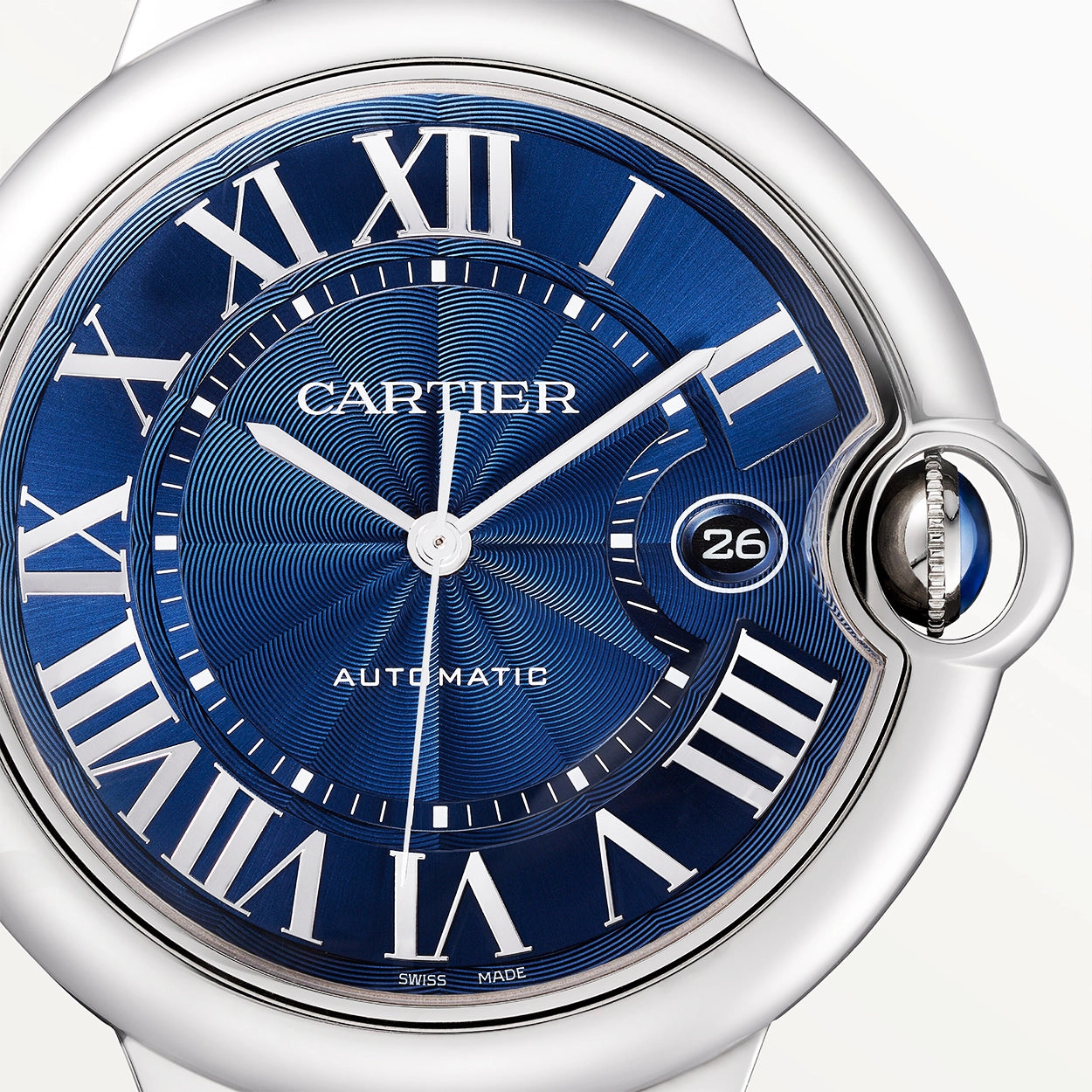 Cartier Ballon Bleu de Cartier 42mm Blue Dial Men's Automatic Leather Strap Watch - Berry's Jewellers