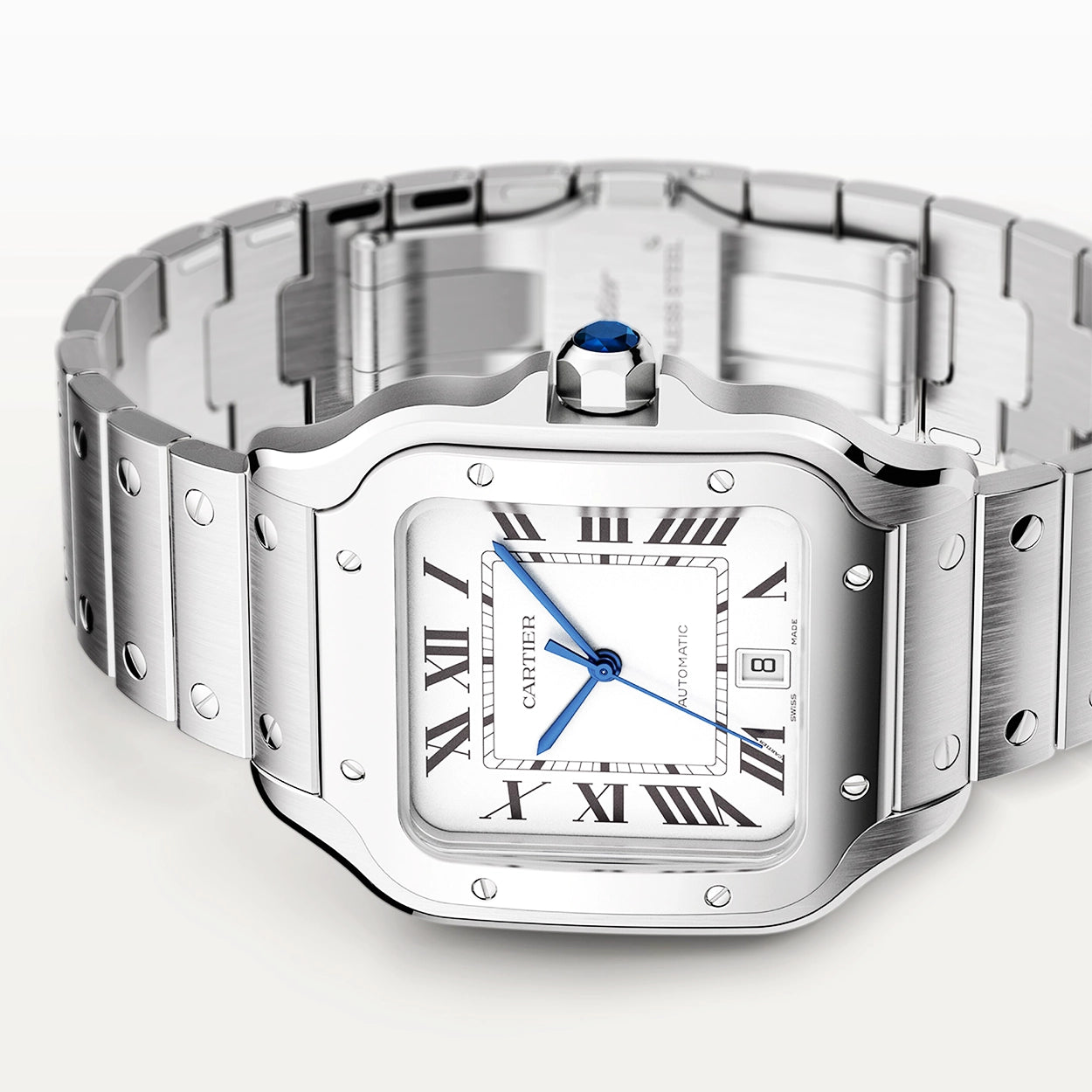 Cartier Santos de Cartier Large Steel Bracelet/Strap Watch - Berry's Jewellers