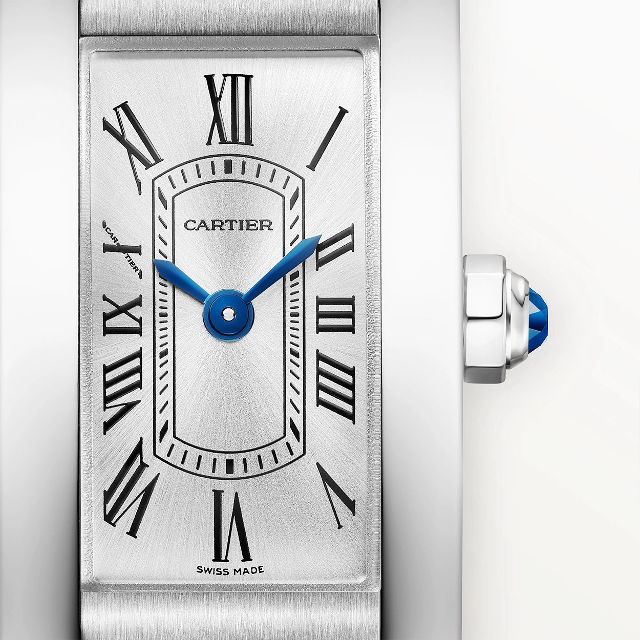 Cartier Tank Américaine Mini Steel Ladies Leather Strap Watch - Berry's Jewellers