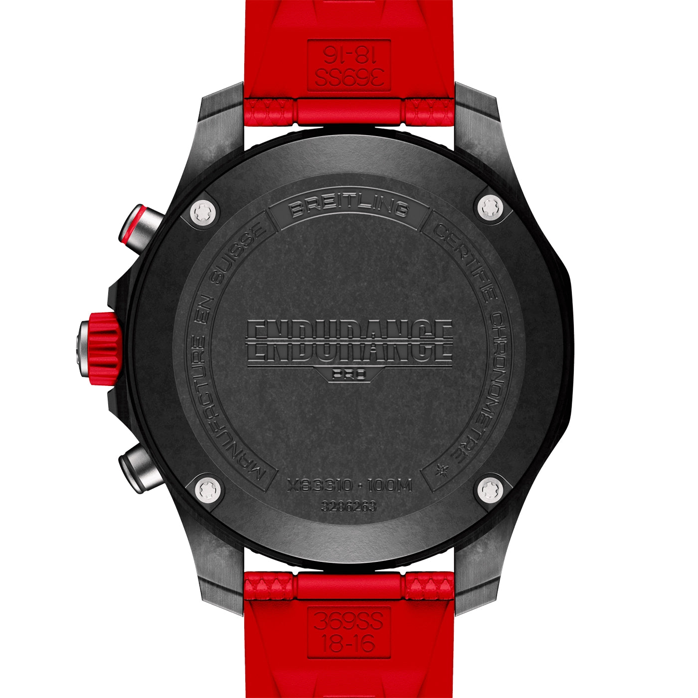 Endurance Pro 38mm Breitlight Black/Red Rubber Strap Watch