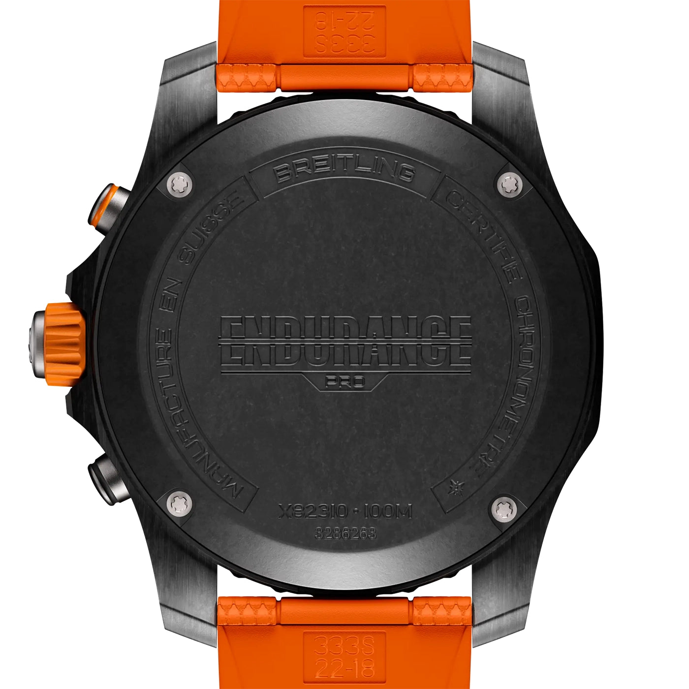 Breitling Endurance Pro 44mm Breitlight Black/Orange Rubber Strap Watch - Berry's Jewellers