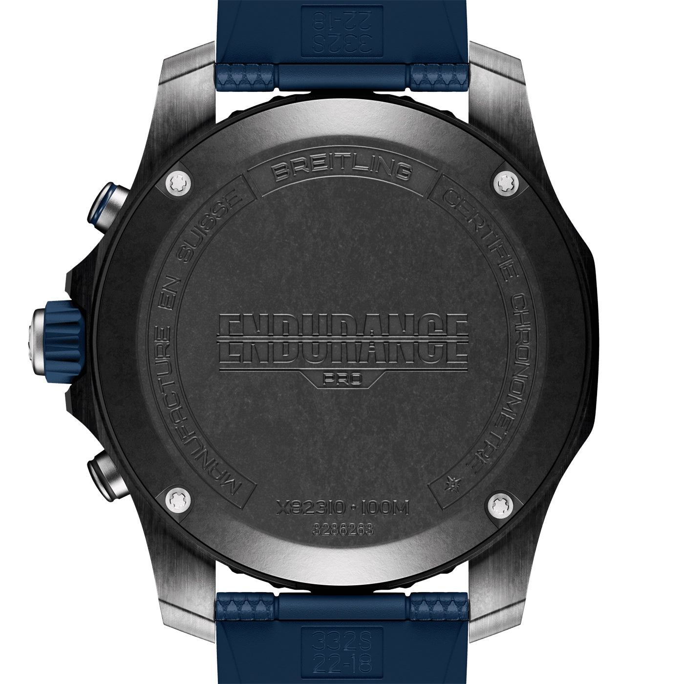 Endurance Pro 44mm Breitlight Black/Navy Blue Rubber Strap Watch