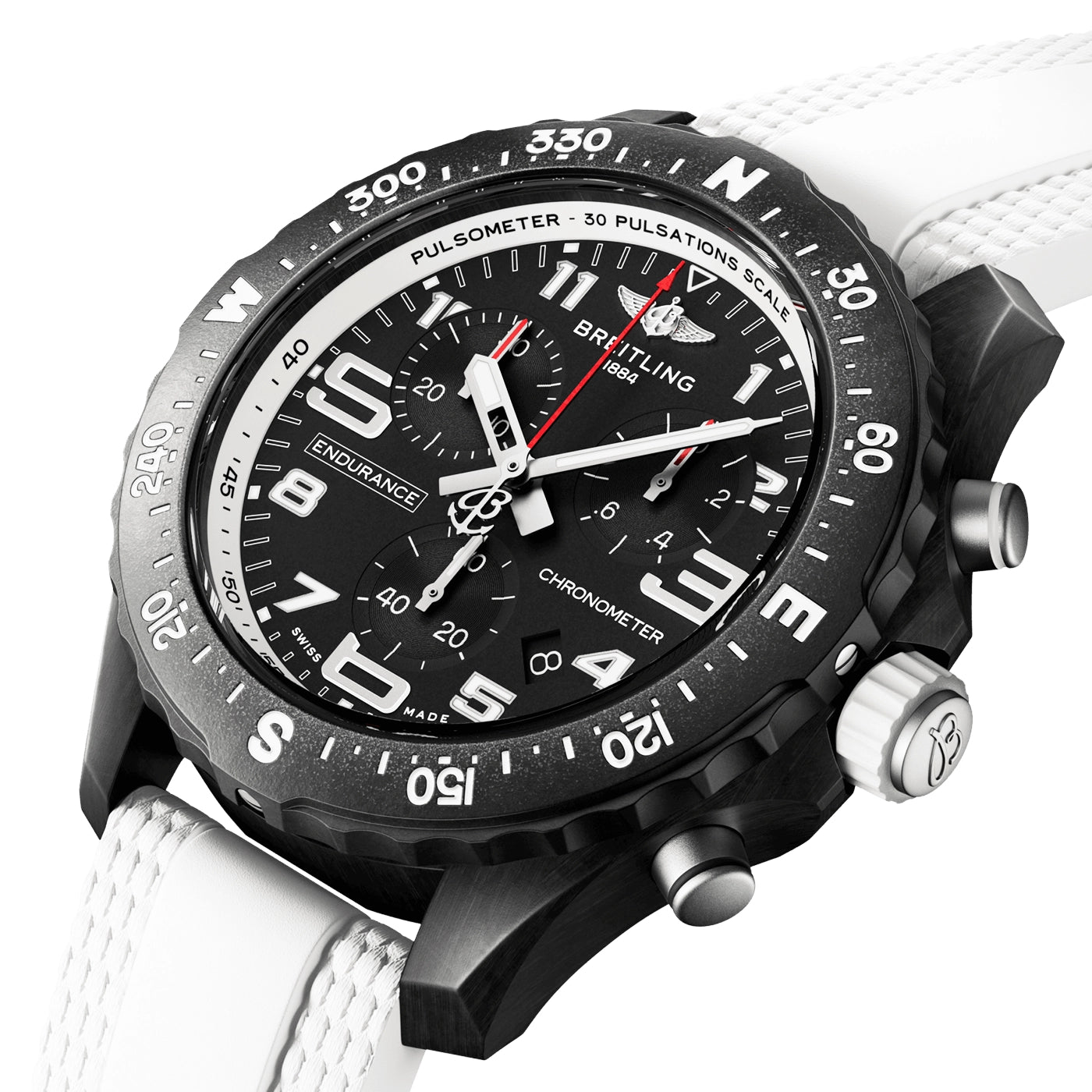 Endurance Pro 38mm Breitlight Black/White Rubber Strap Watch