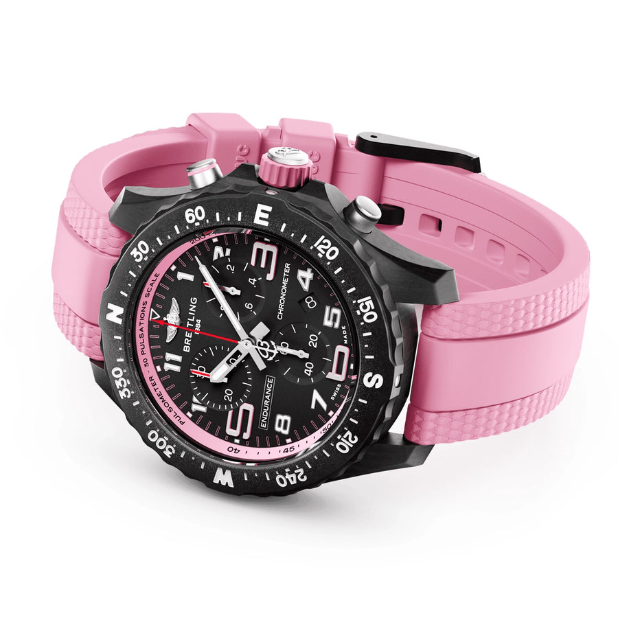 Endurance Pro 38mm Breitlight Black/Pink Rubber Strap Watch