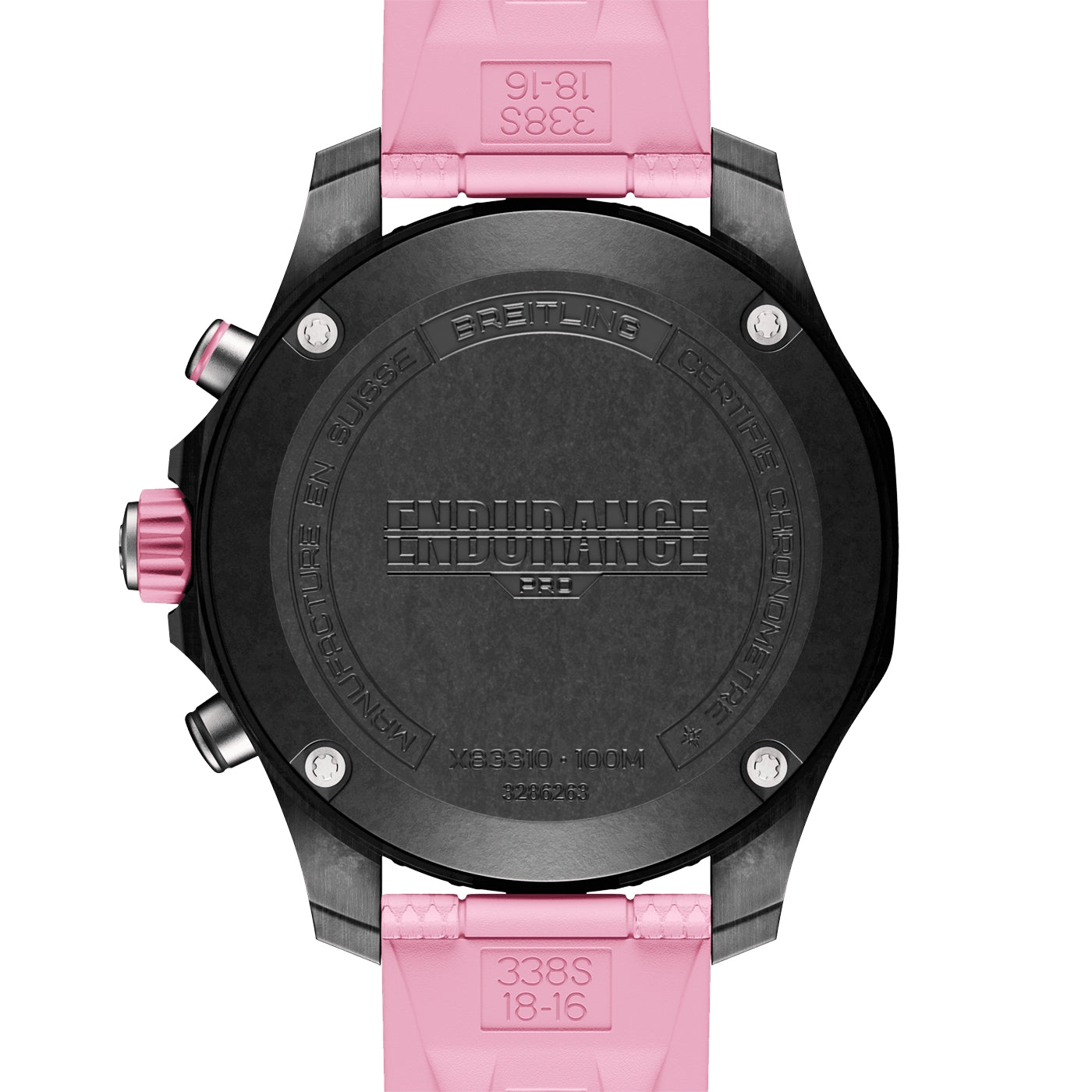 Endurance Pro 38mm Breitlight Black/Pink Rubber Strap Watch