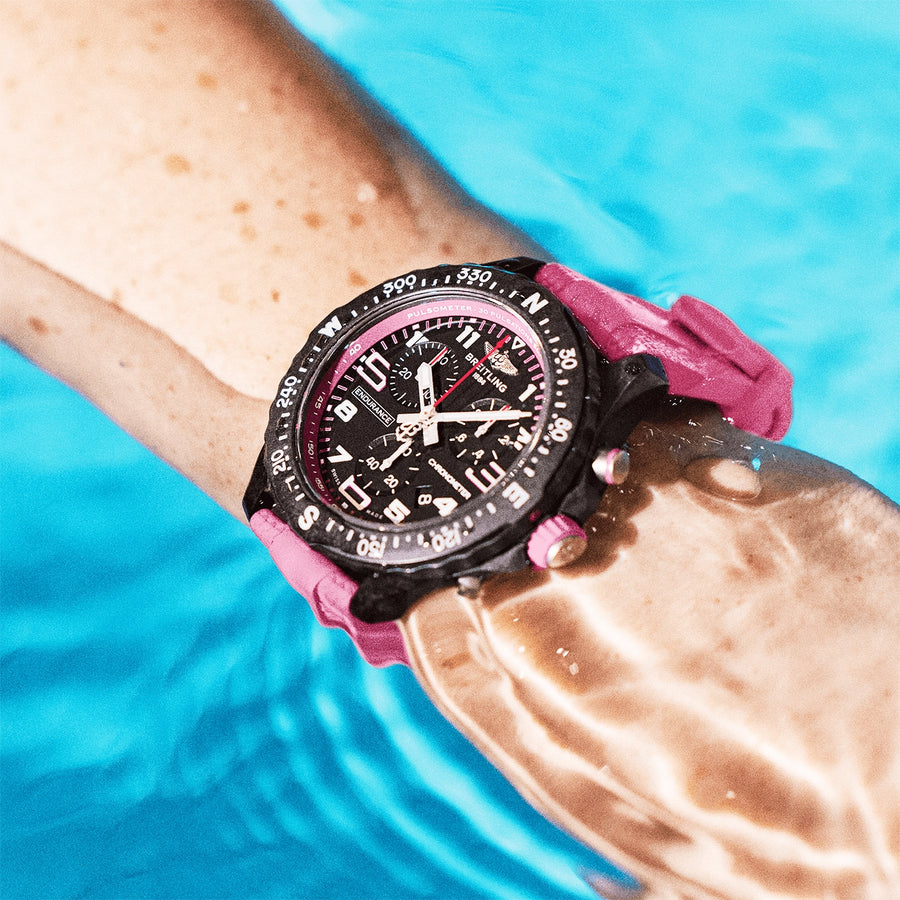 Endurance Pro 38mm Breitlight Black/Pink Rubber Strap Watch