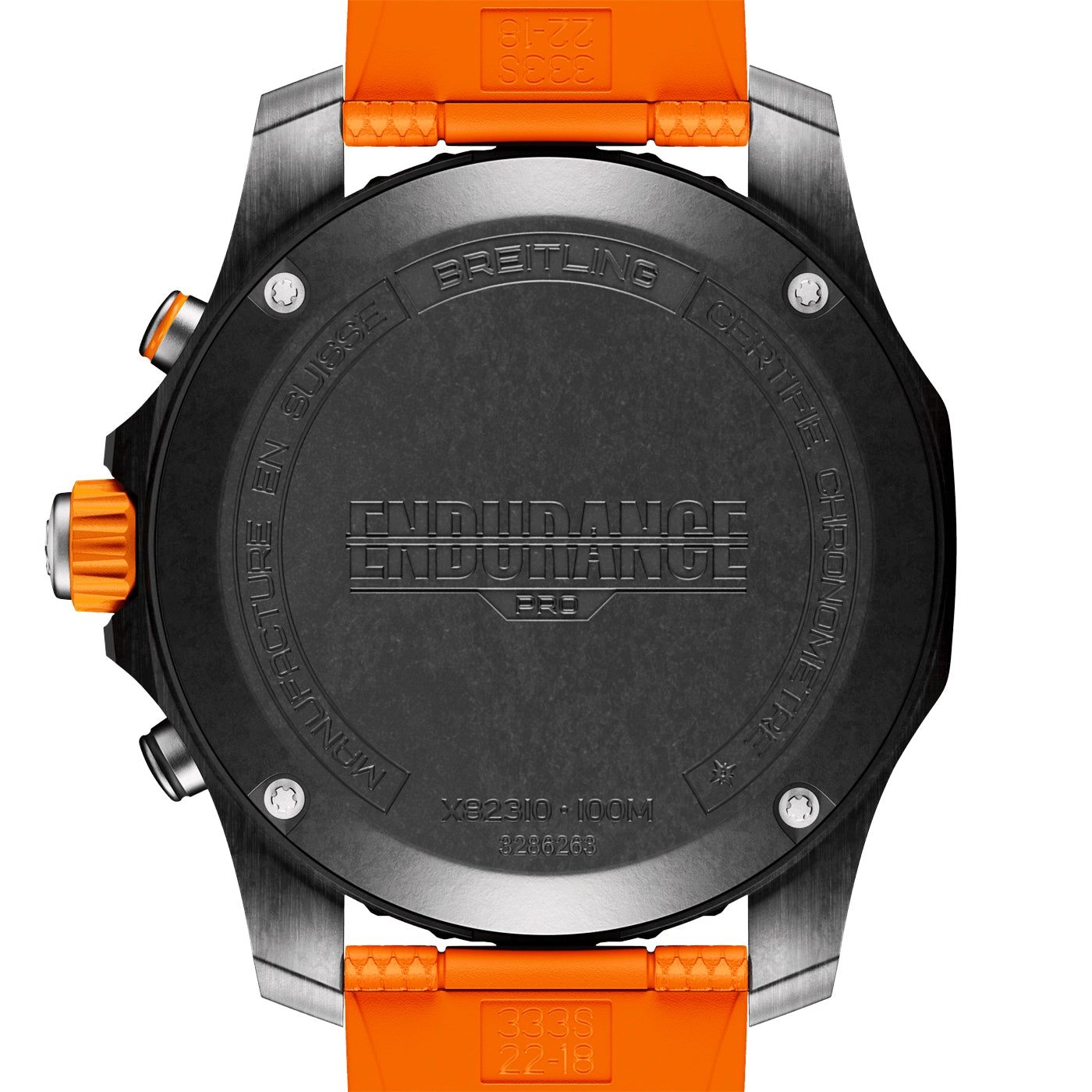 Endurance Pro 44mm Breitlight Black/Orange Rubber Strap Watch