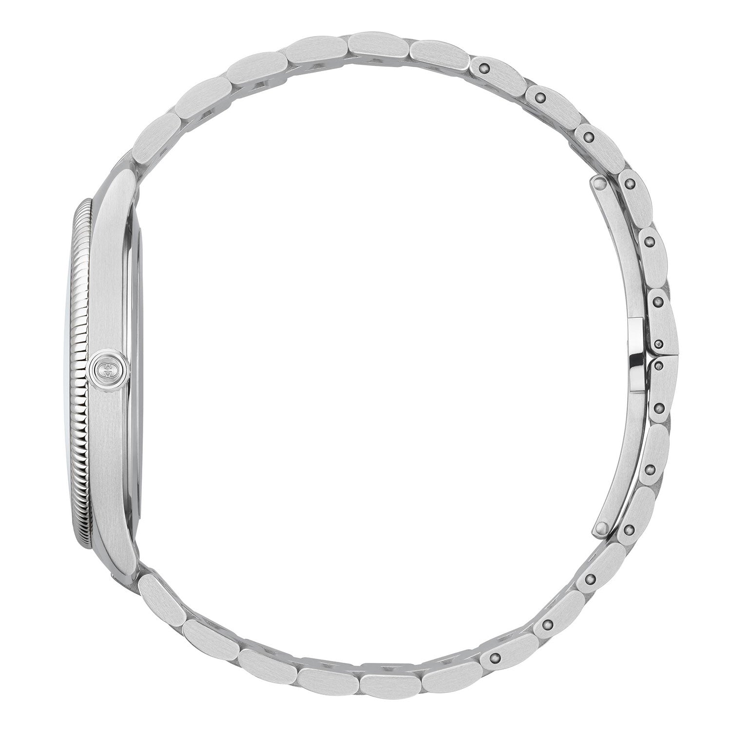 Gucci G-Timeless Quartz 38mm Stainless Steel Gold Dial Bracelet Watch - Berry's Jewellers