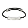 Tag Sterling Silver And Fabric with Interlocking G logo Bracelet