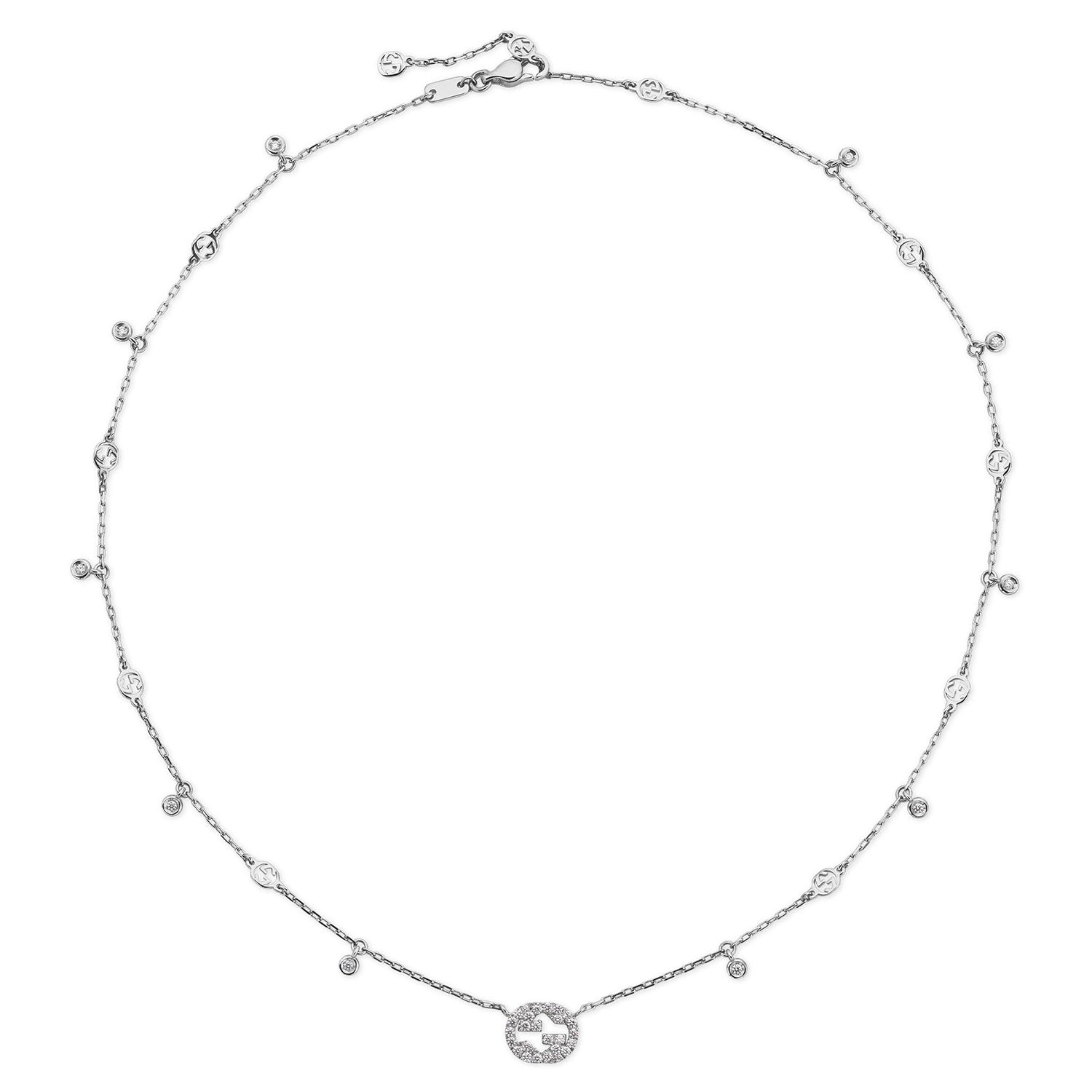 Gucci Gucci Interlocking 18ct White Gold Diamond Necklace - Berry's Jewellers