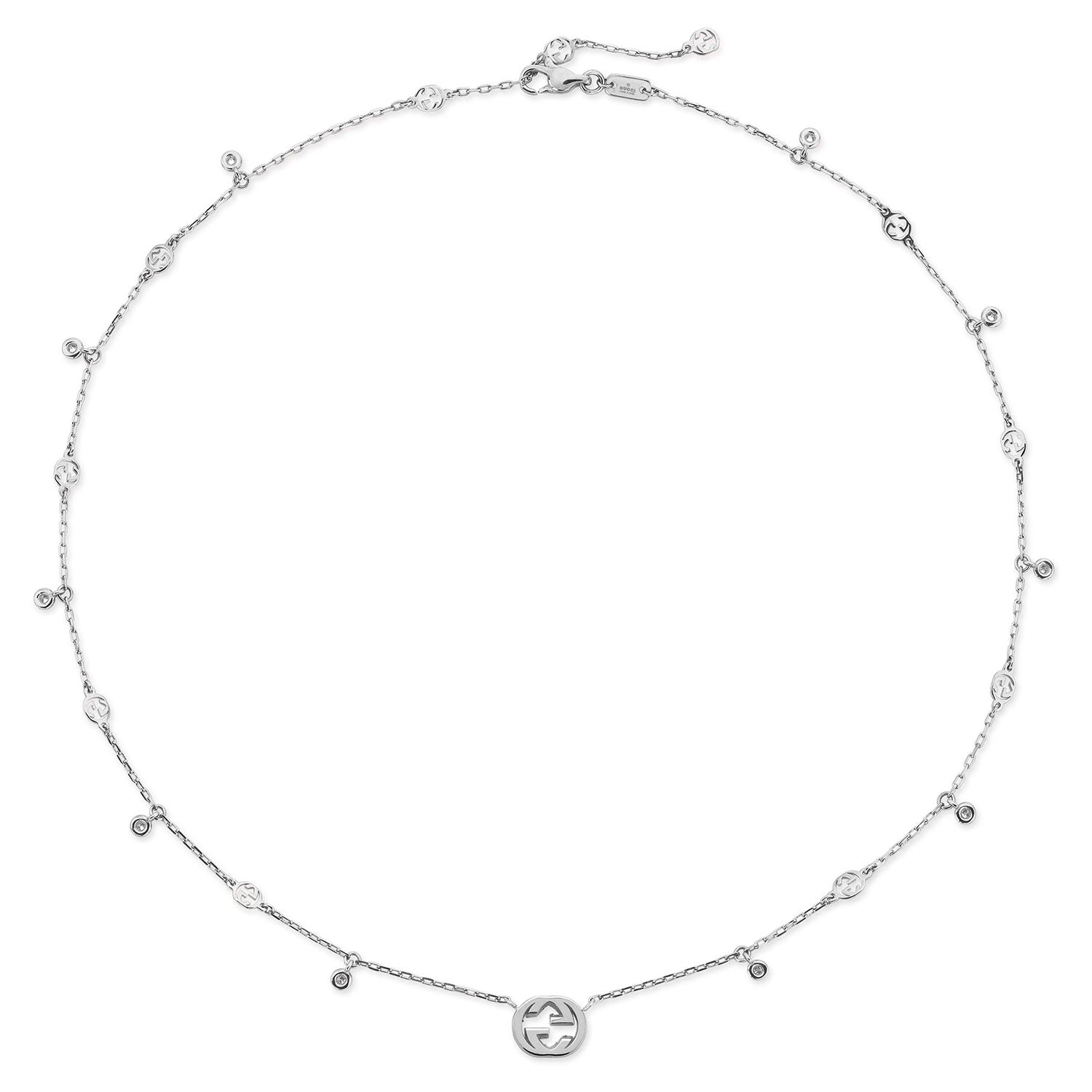 Gucci Gucci Interlocking 18ct White Gold Diamond Necklace - Berry's Jewellers