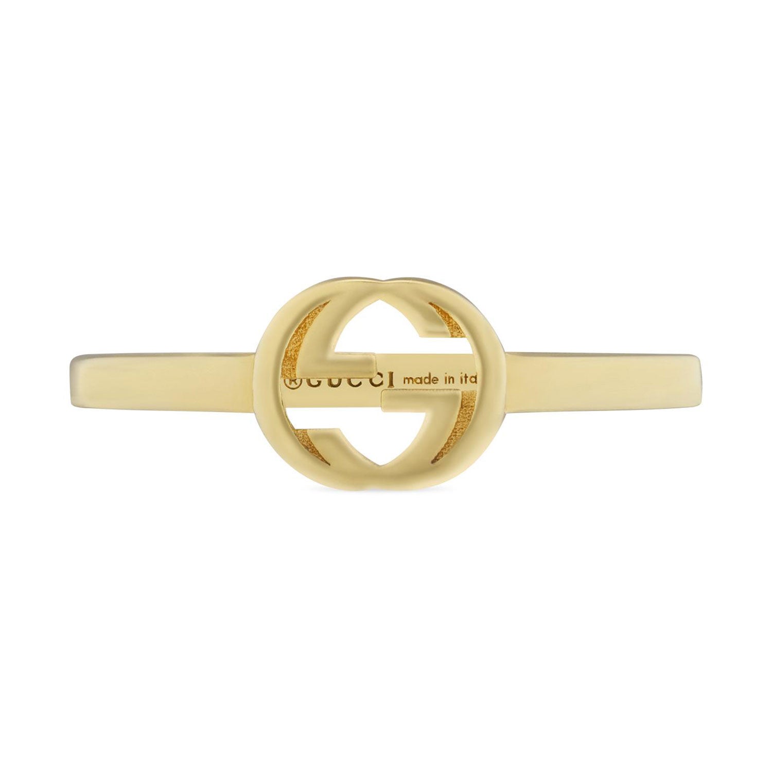 Gucci Gucci Interlocking 18ct Yellow Gold Logo Ring - Berry's Jewellers