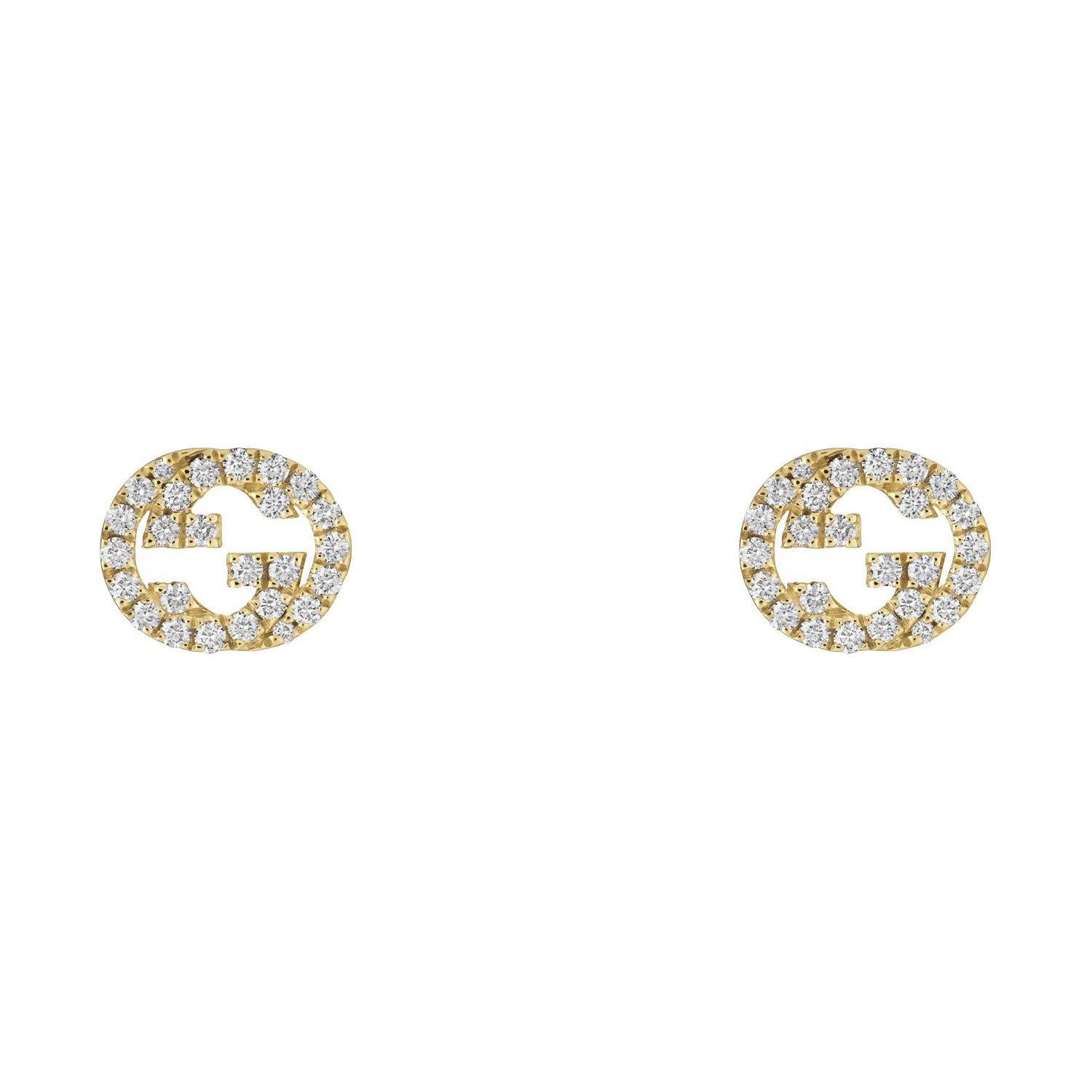 Gucci Gucci Interlocking 18ct Yellow Gold Diamond Stud Earrings - Berry's Jewellers