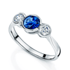 18ct White Gold Sapphire And Diamond Three Stone Ring