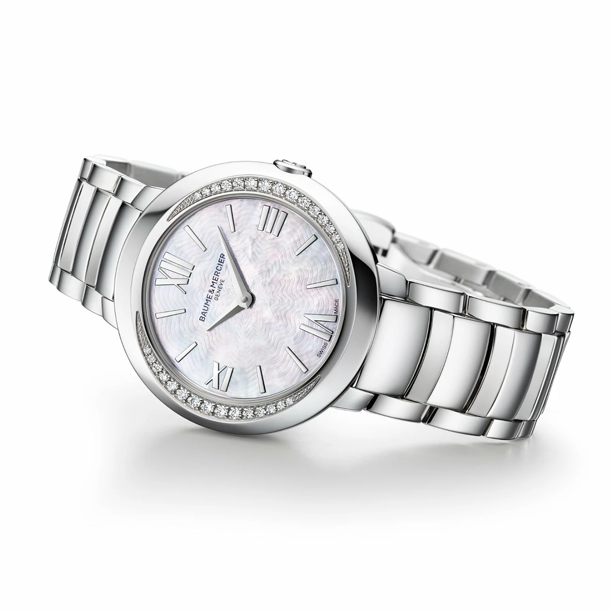 Baume & Mercier Promesse 30mm Diamond Set Quartz Ladies Bracelet Watch - Berry's Jewellers