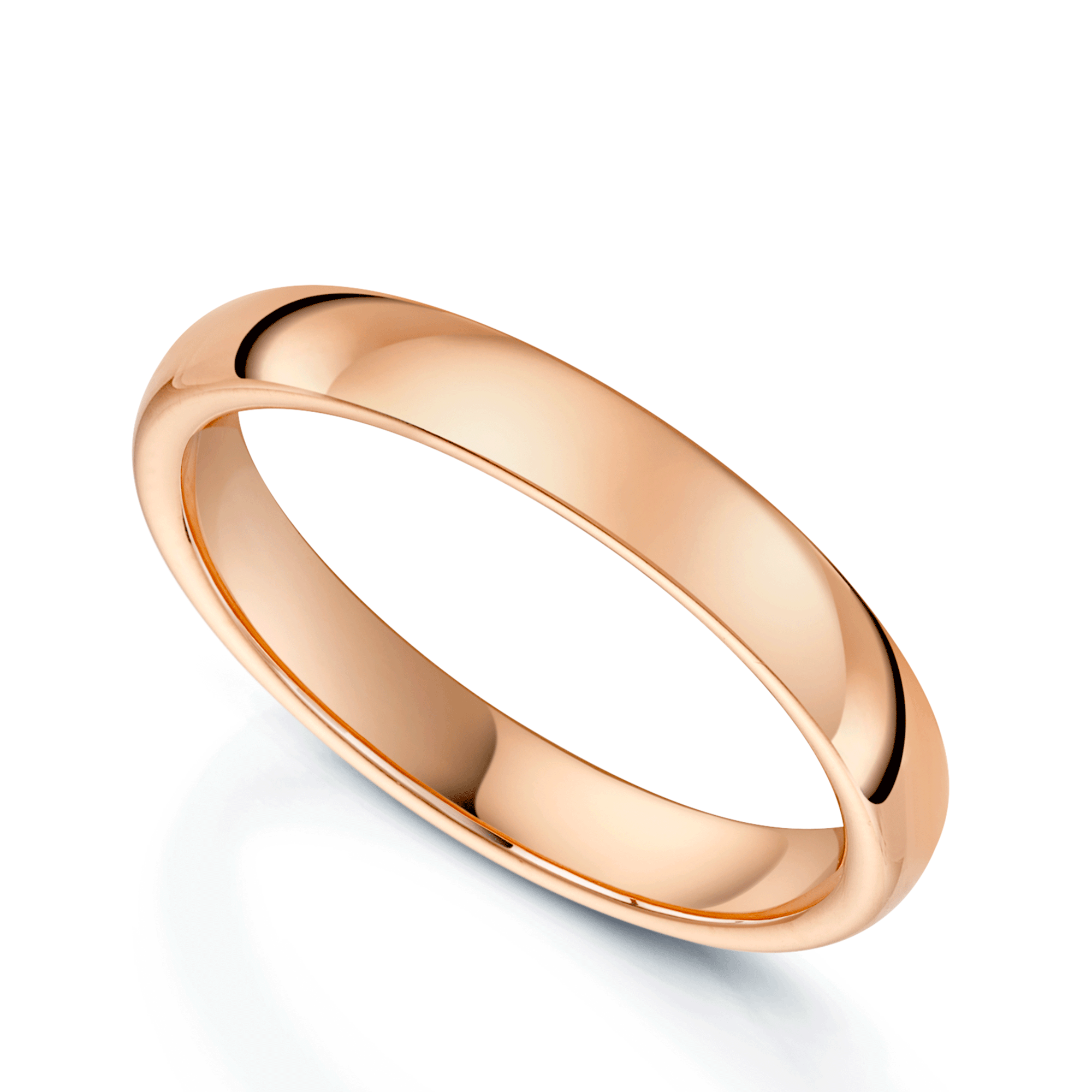 18ct Rose Gold Classic Court Ladies Wedding Ring