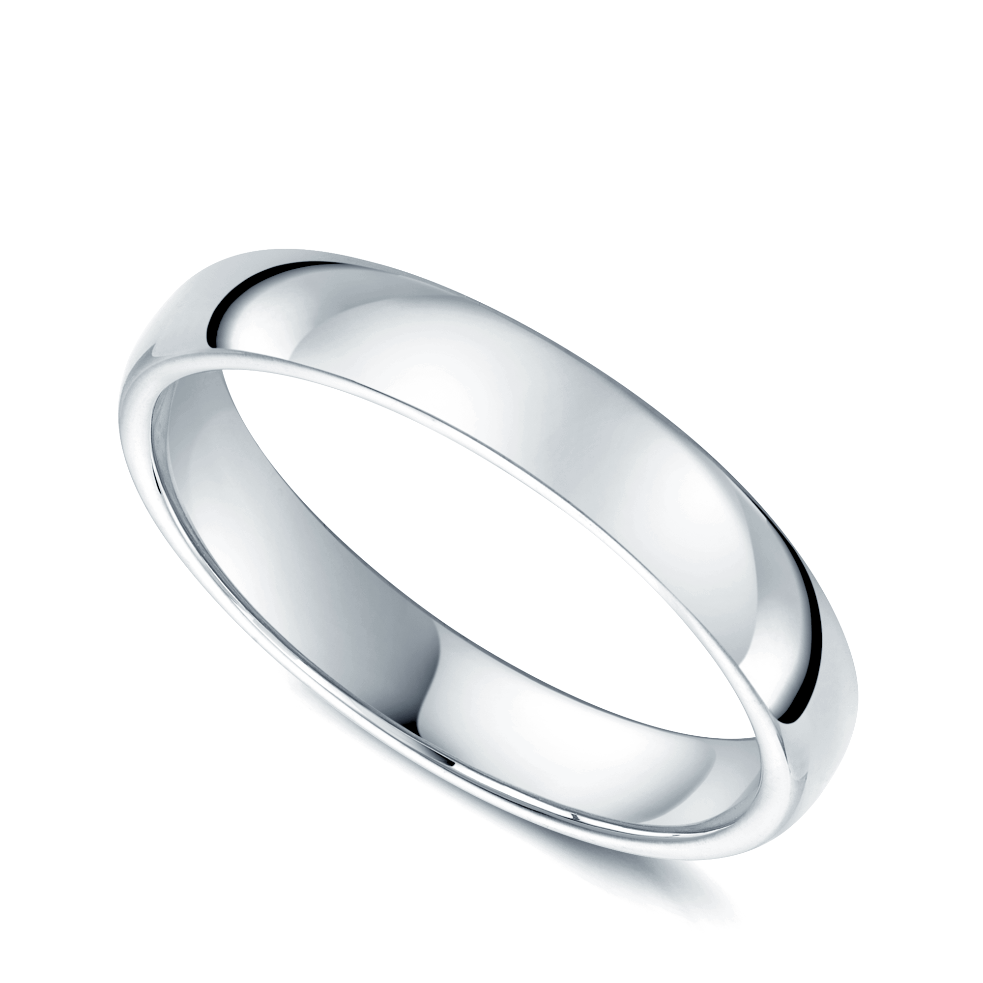 Platinum D-Shape Gents Wedding Ring