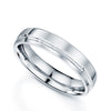 Platinum Polished Half-Lined Flat Court Wedding Ring