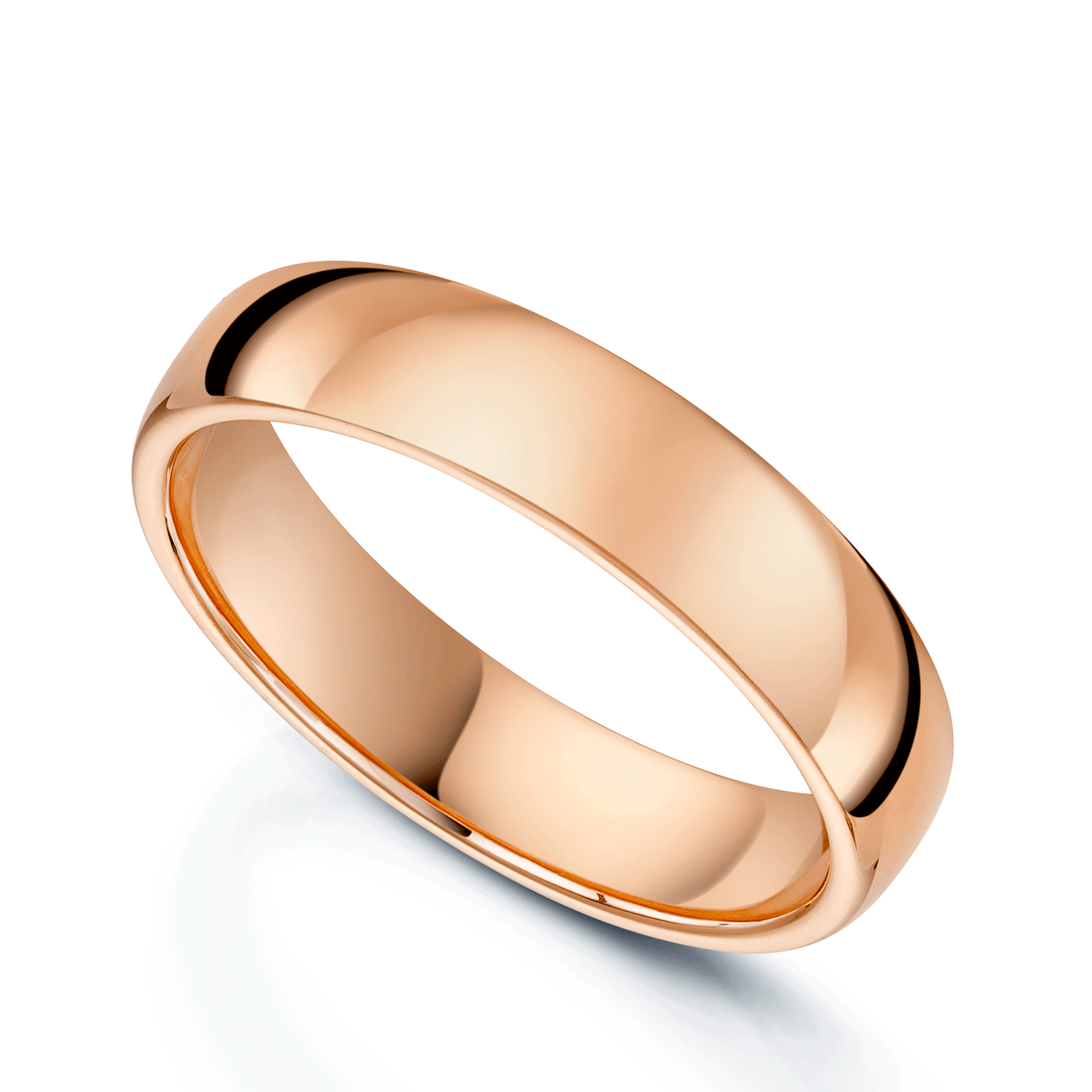 18ct Rose Gold Classic Court Gents Wedding Ring
