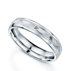 Platinum Criss-Cross Patterned Polished Flat Court Shape Wedding Ring