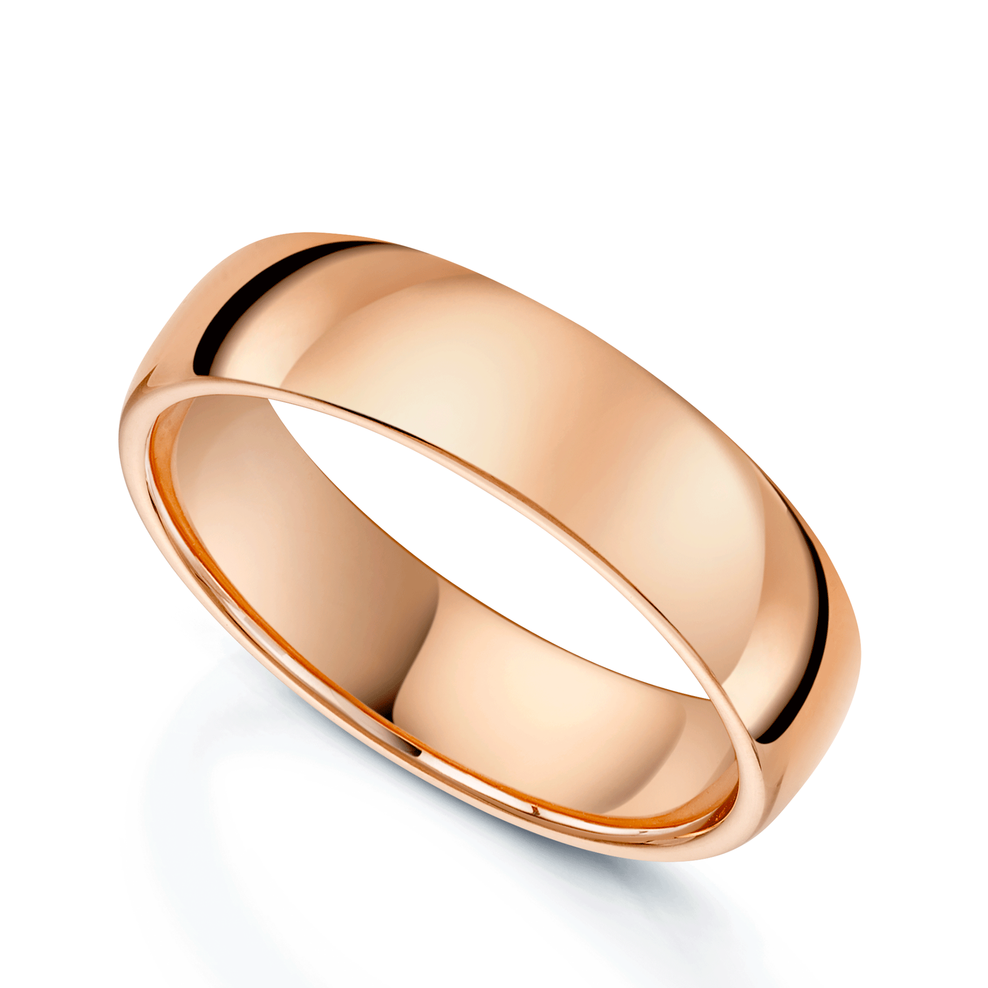 18ct Rose Gold Classic Court Gents Wedding Ring