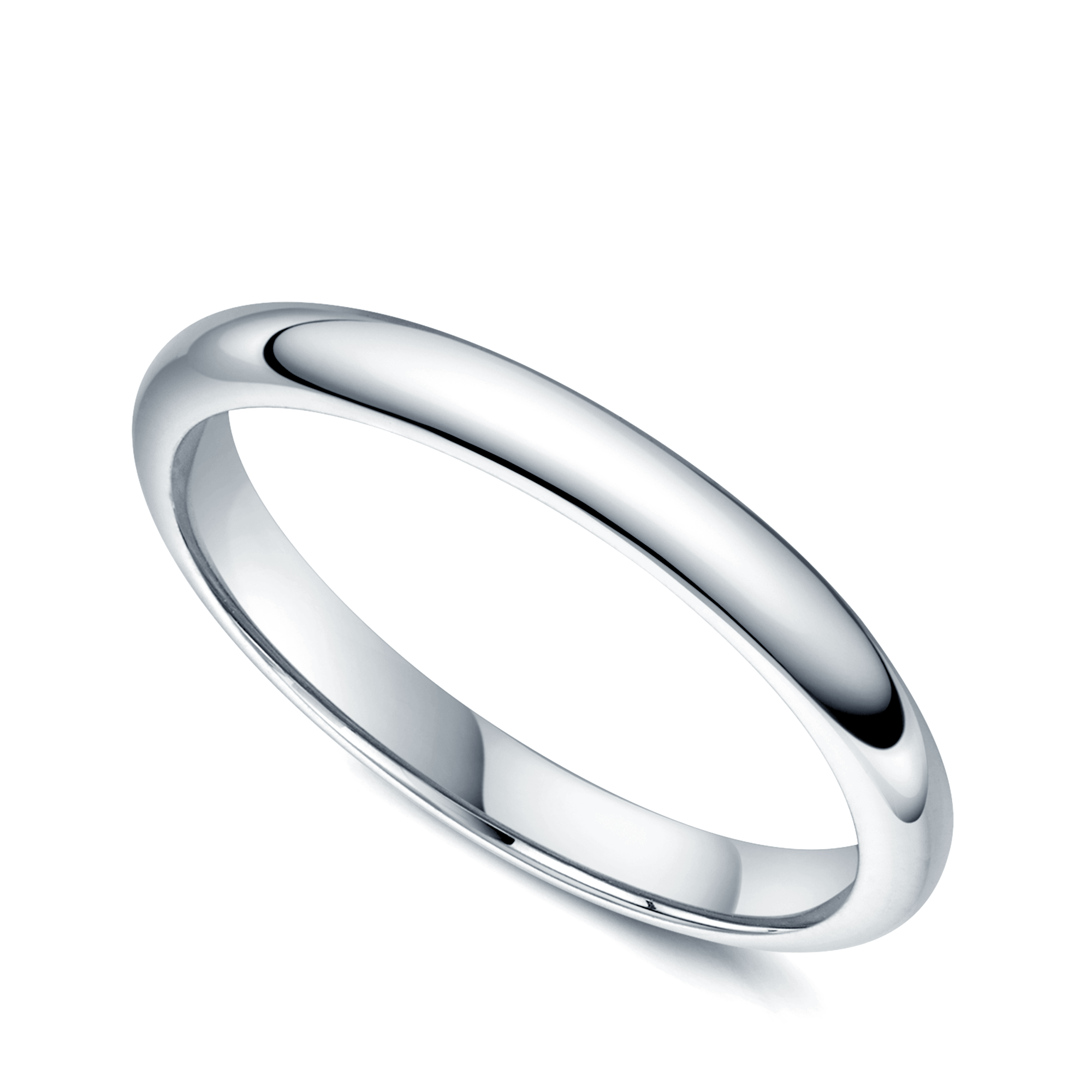 Platinum D-Shape Ladies Wedding Ring