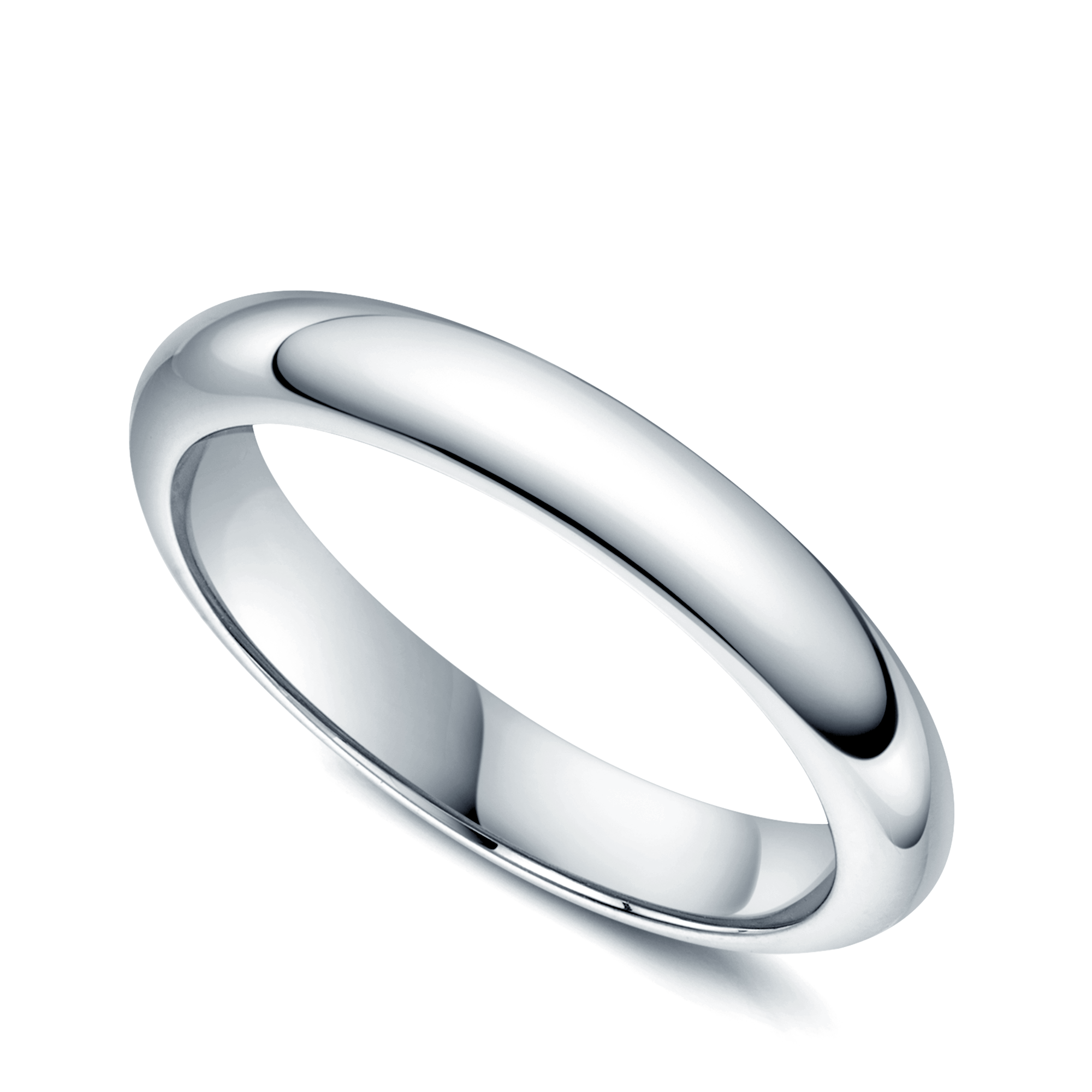 Platinum D-Shape Ladies Wedding Ring