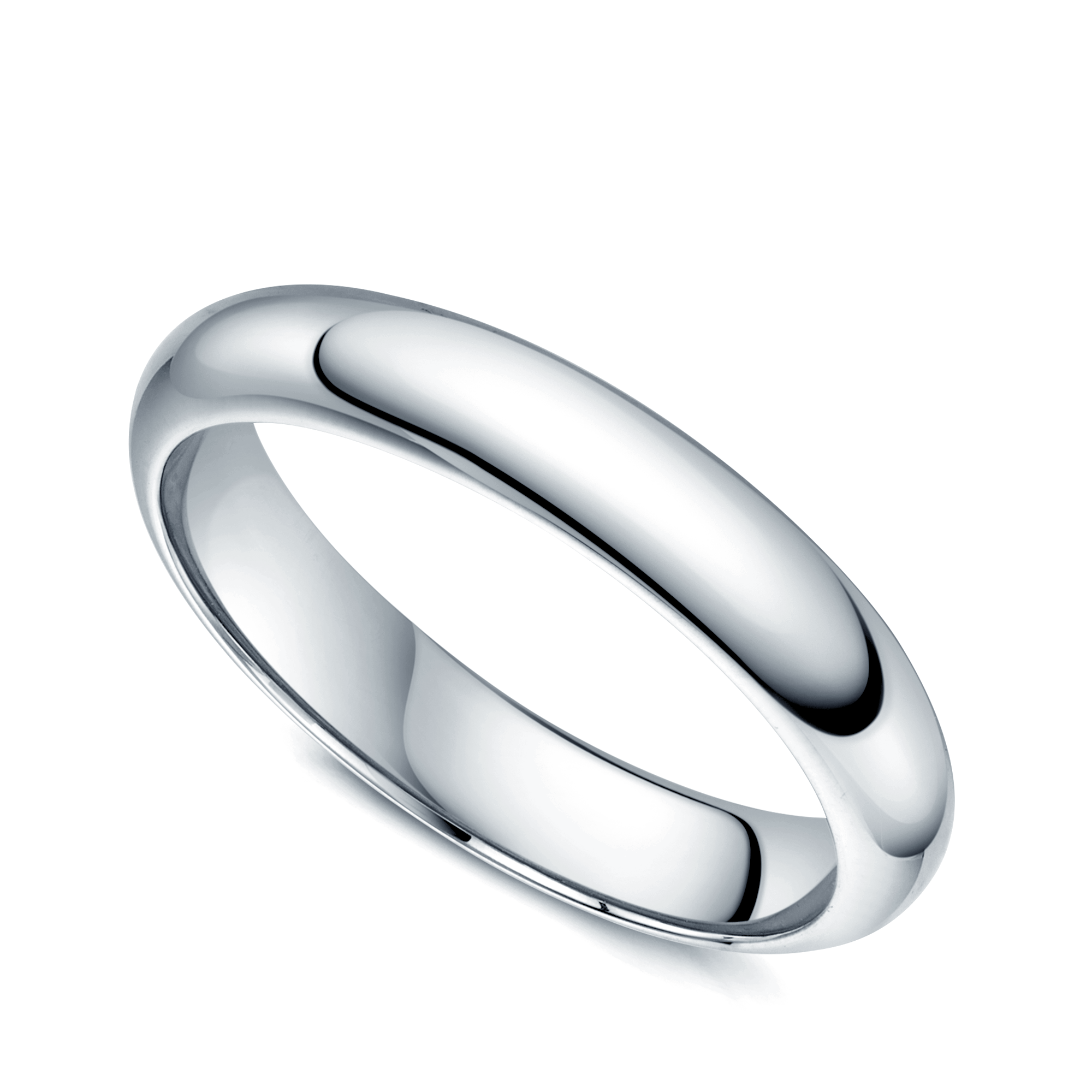 Platinum D-Shape Ladies Wedding Ring