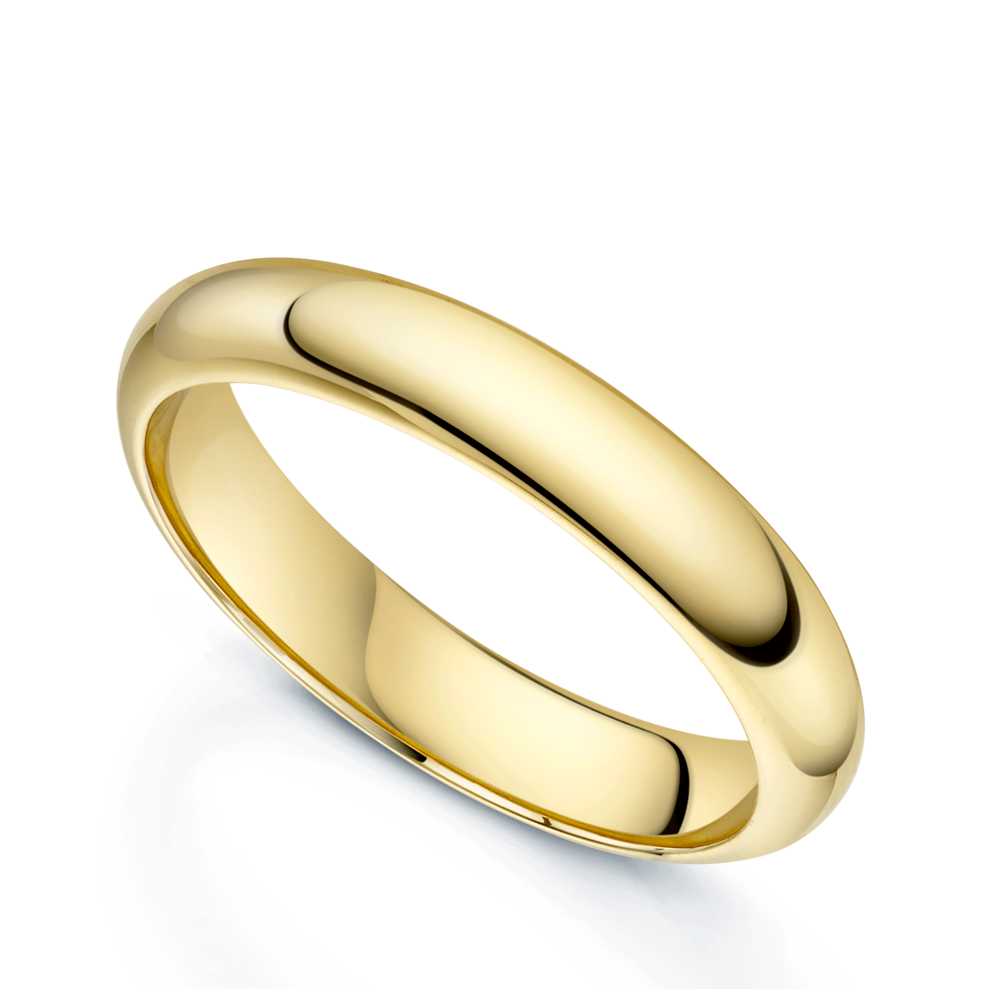 18ct Yellow Gold D-Shape Gents Wedding Ring