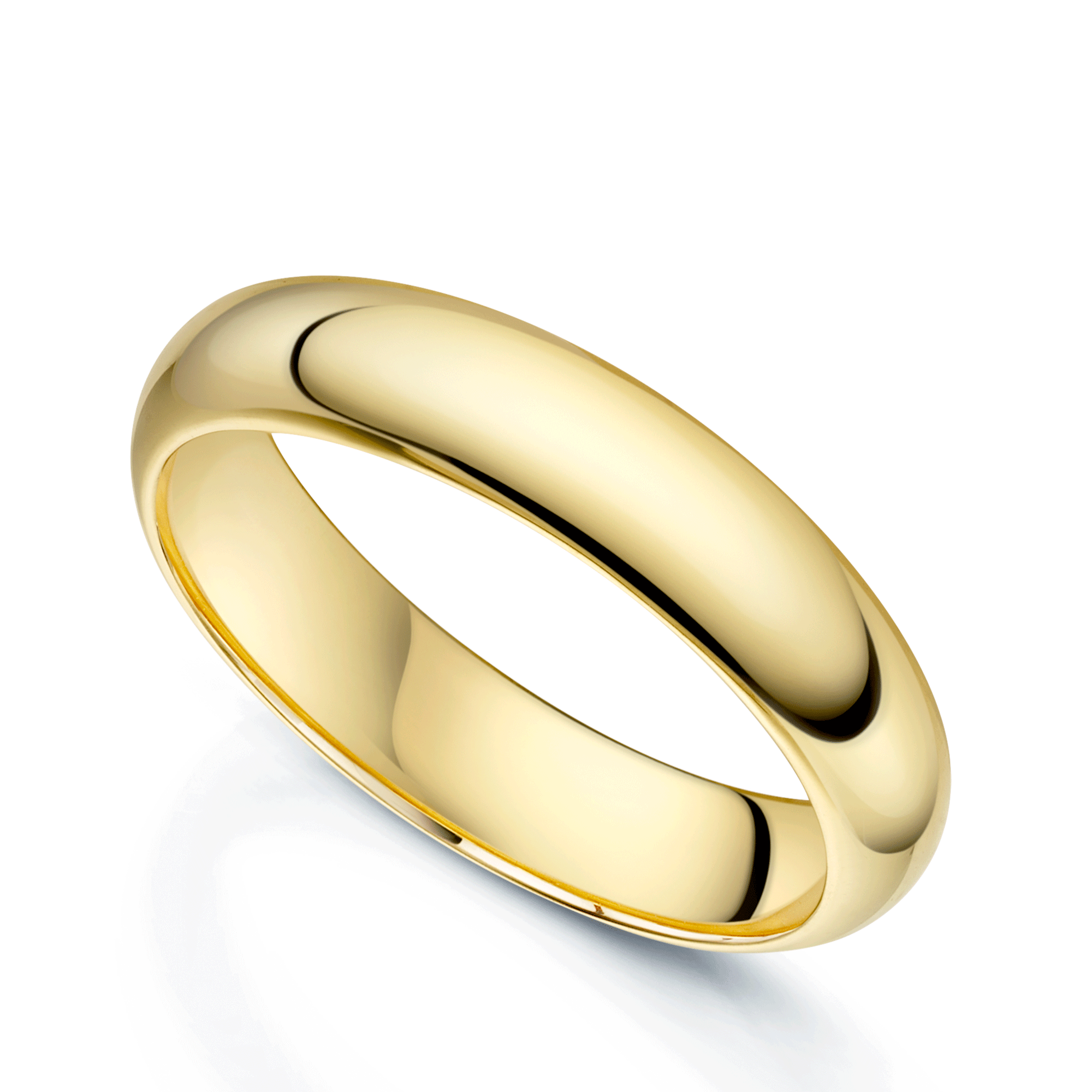 18ct Yellow Gold D-Shape Gents Wedding Ring